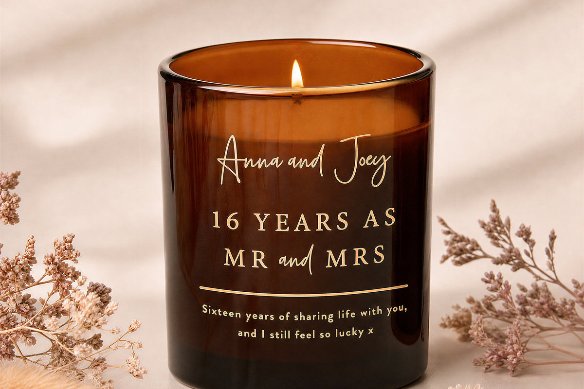 Personalised Engraved Wedding Anniversary Candle in Luxury Box