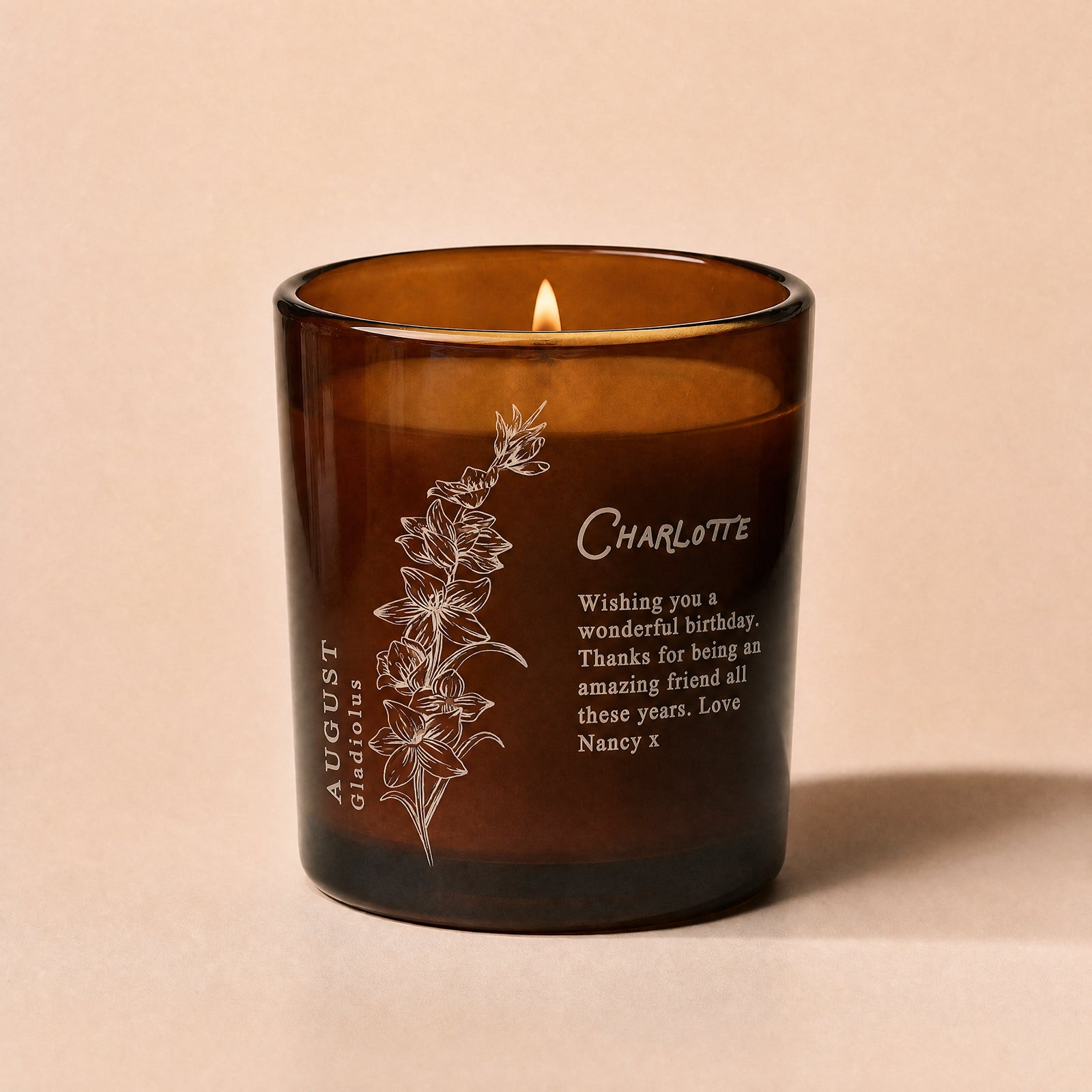 Birthday Gift Personalised Birth Flower Candle for Her – Luxury Gift Box, Ready to Gift UK