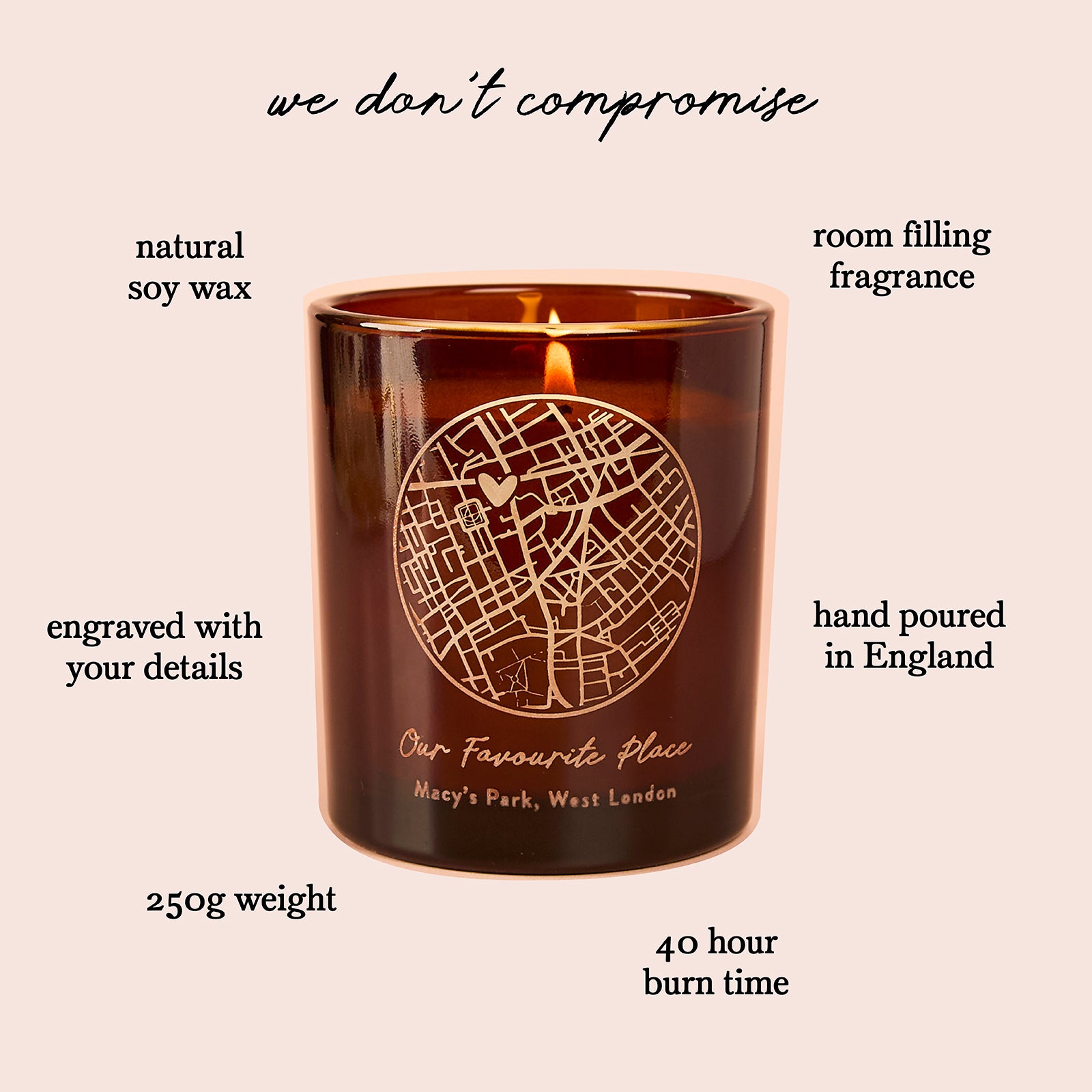 Birthday & Anniversary Personalised Map Hamper Gift with Engraved Candle in Luxury Box