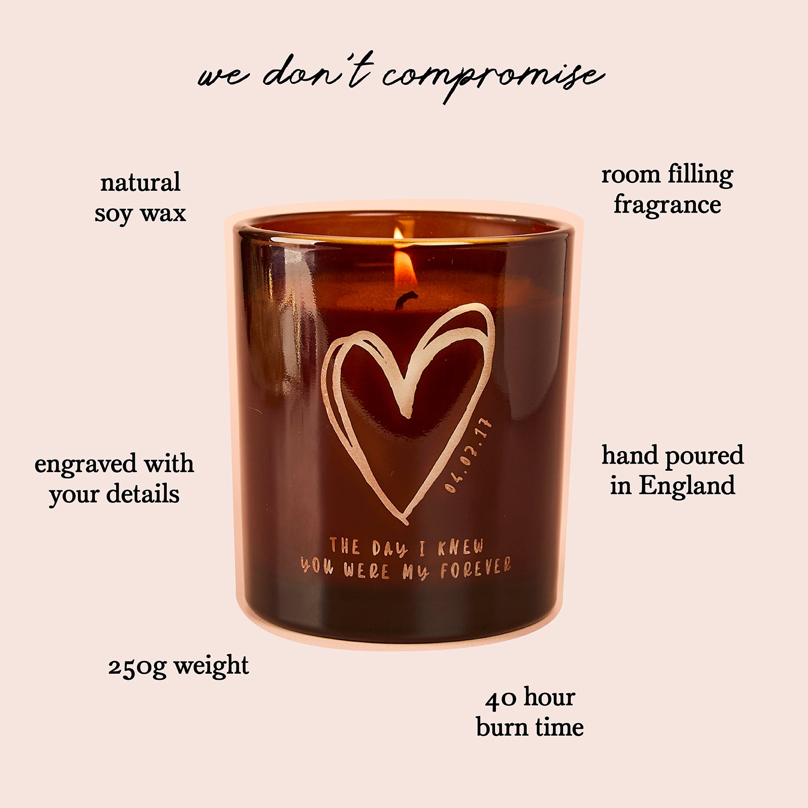 Birthday Anniversary Thank You Gift Personalised Engraved Candle Hamper in Luxury Box