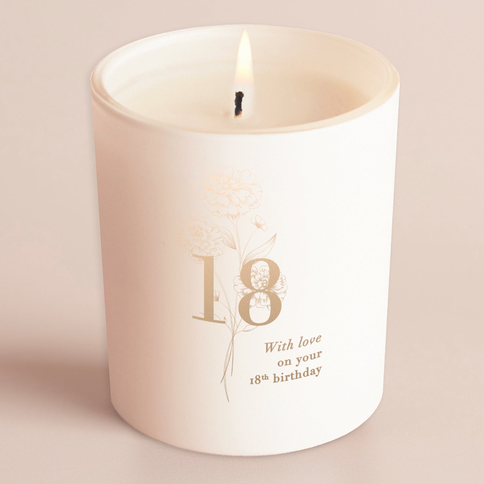 Birthday Gift Any Age Milestone Candle Floral White Glow Through Luxury Gift Box Ready