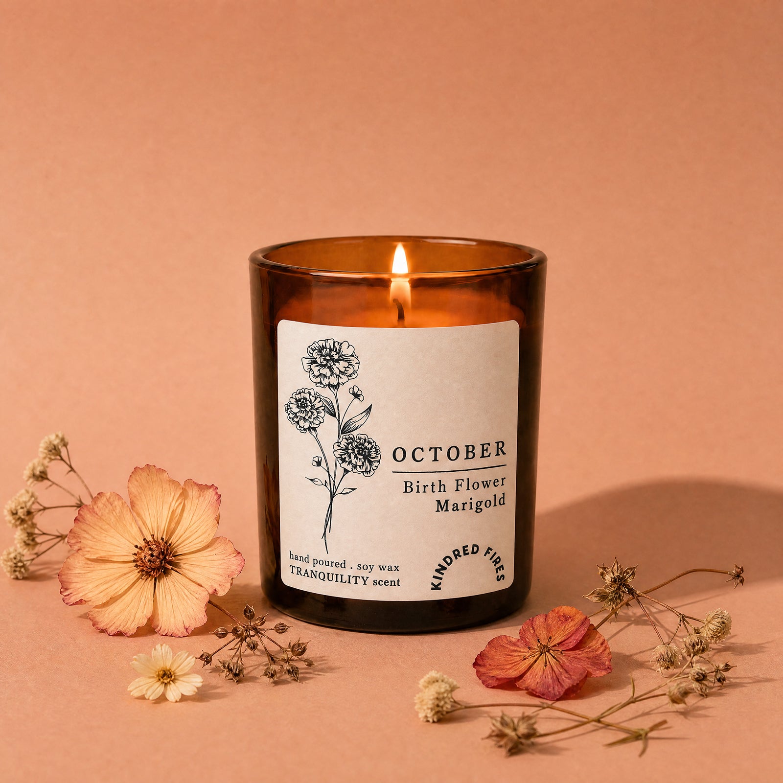 Birthday Gift Birth Flower Candle in Luxury Gift Box – Refillable Scented Gift Ready