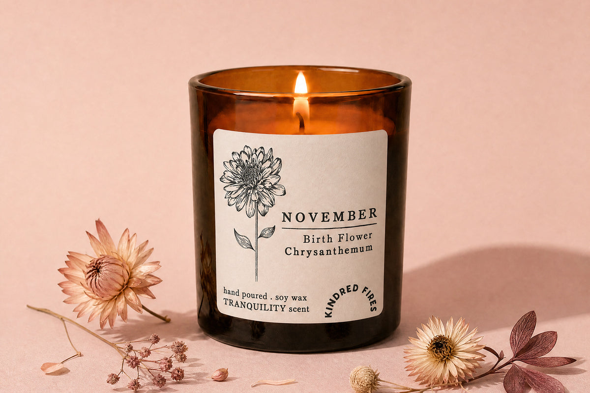 Birthday Gift Birth Flower Candle in Luxury Gift Box – Refillable Scented Gift Ready