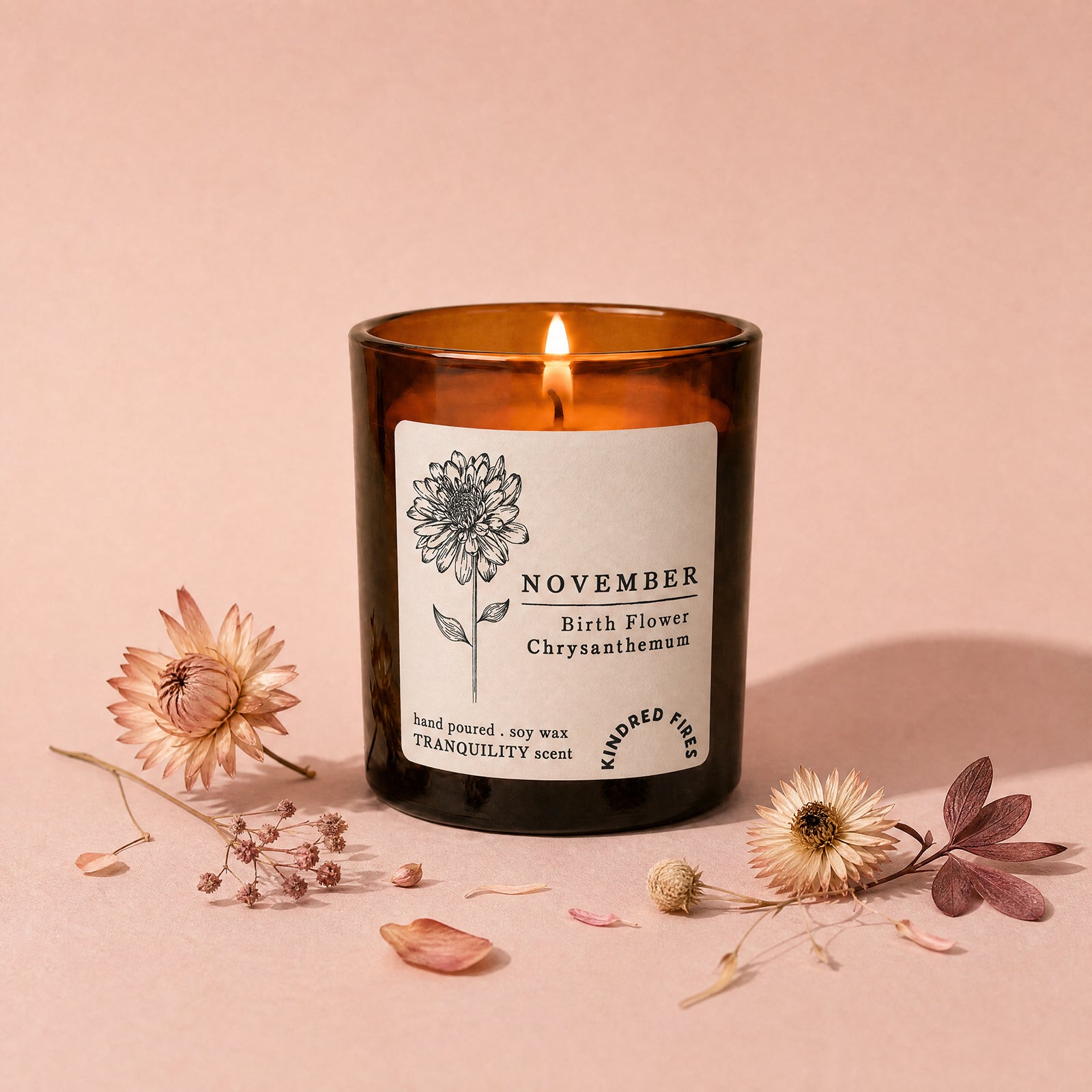 Birthday Gift Birth Flower Candle in Luxury Gift Box – Refillable Scented Gift Ready