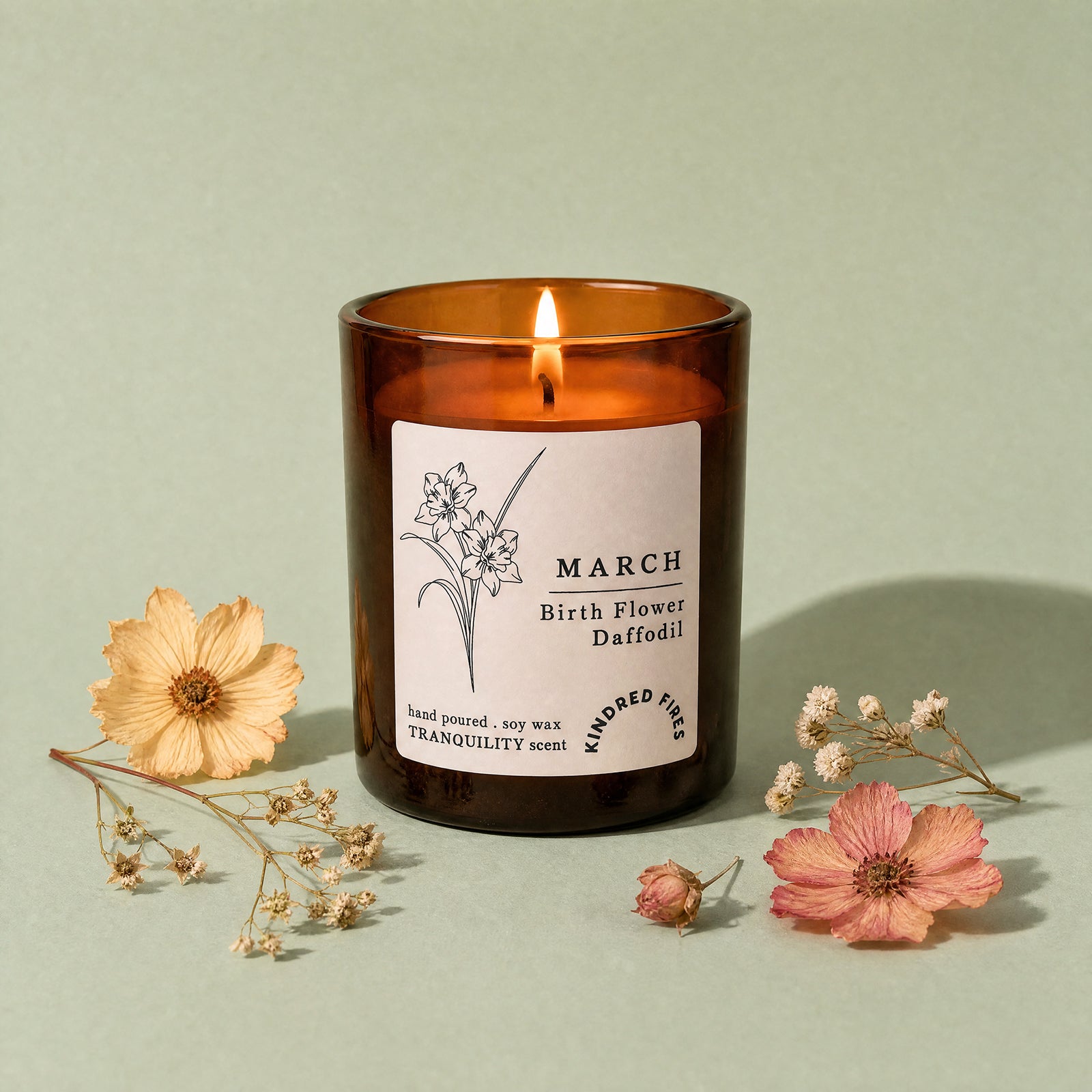 Birthday Gift Birth Flower Candle in Luxury Gift Box – Refillable Scented Gift Ready