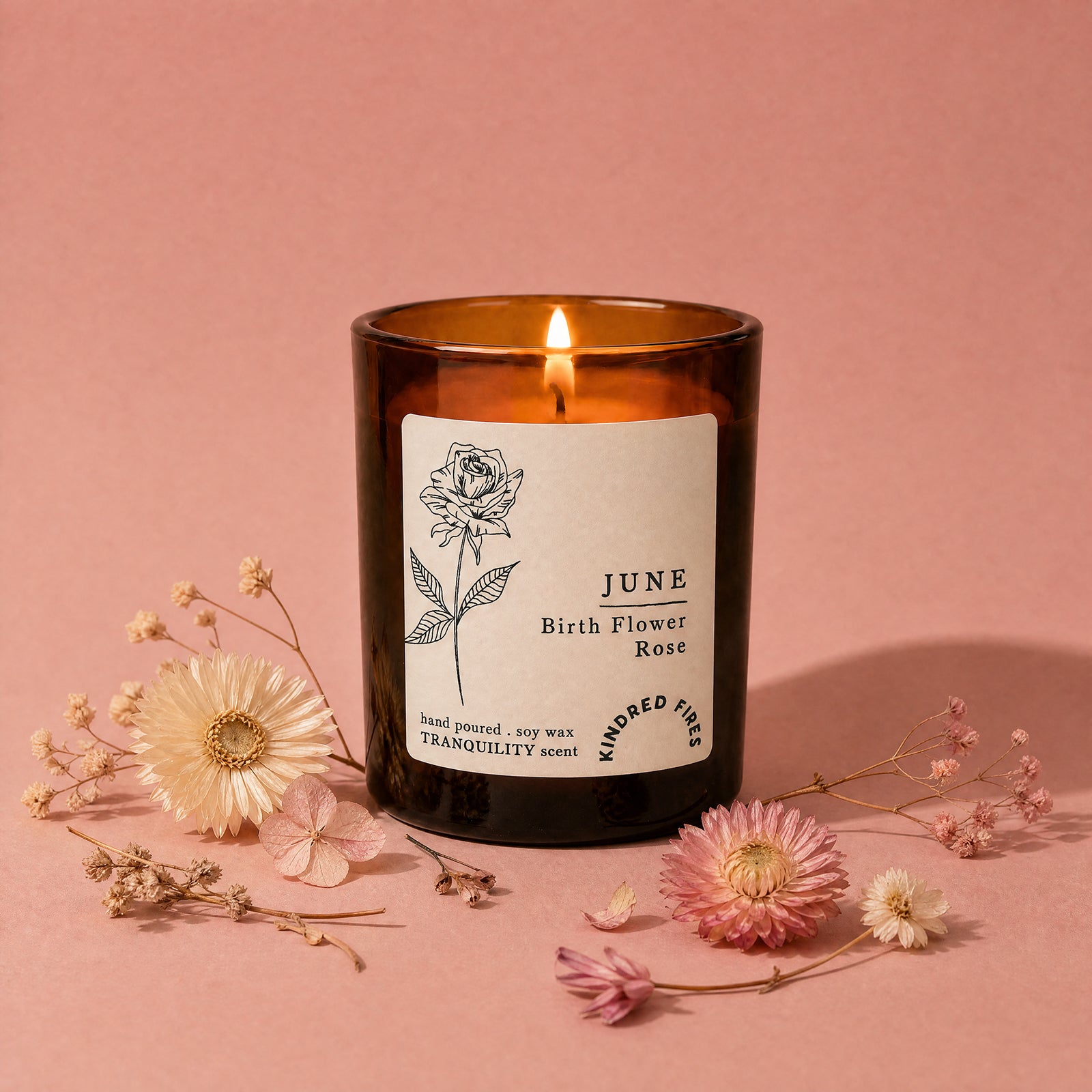 Birthday Gift Birth Flower Candle in Luxury Gift Box – Refillable Scented Gift Ready