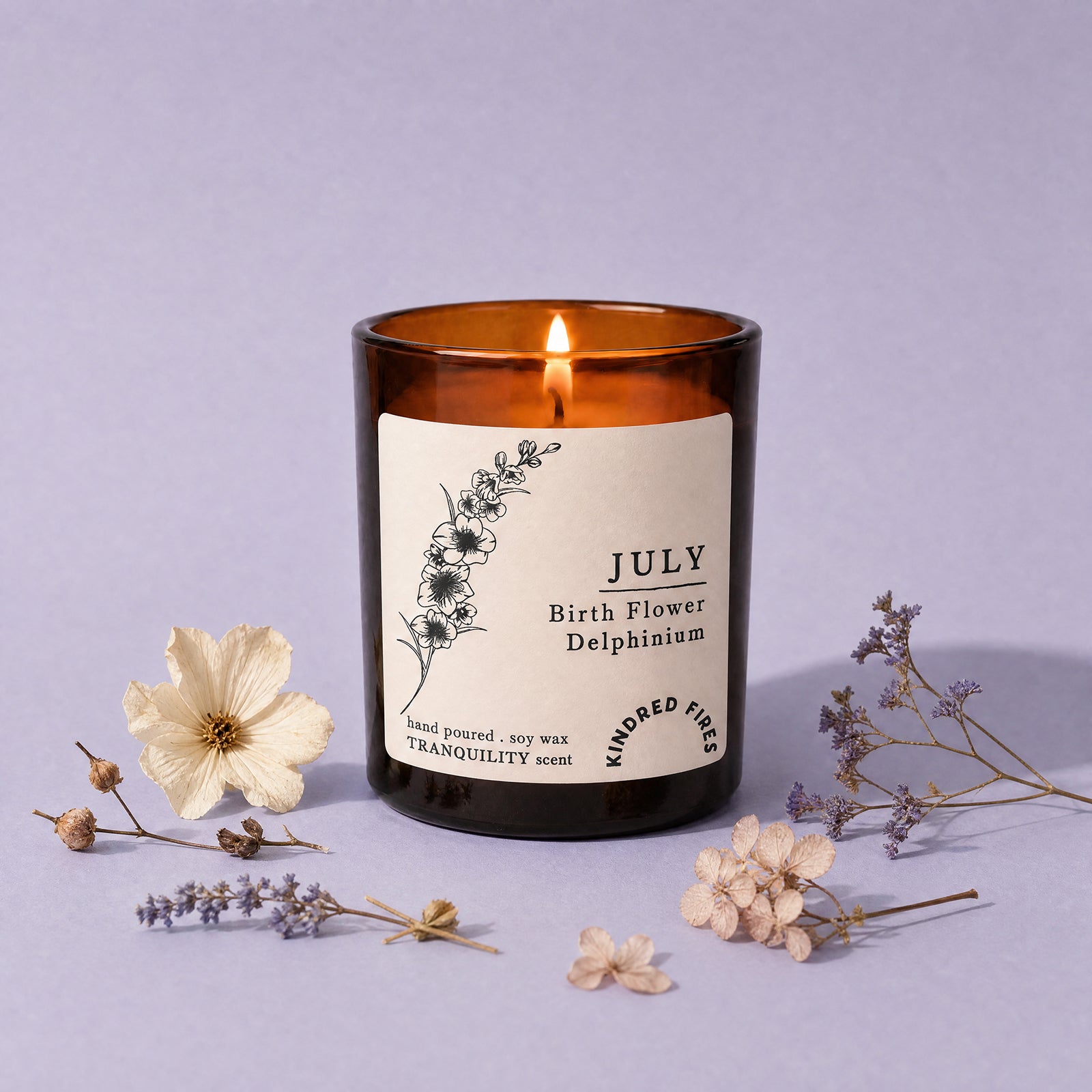 Birthday Gift Birth Flower Candle in Luxury Gift Box – Refillable Scented Gift Ready