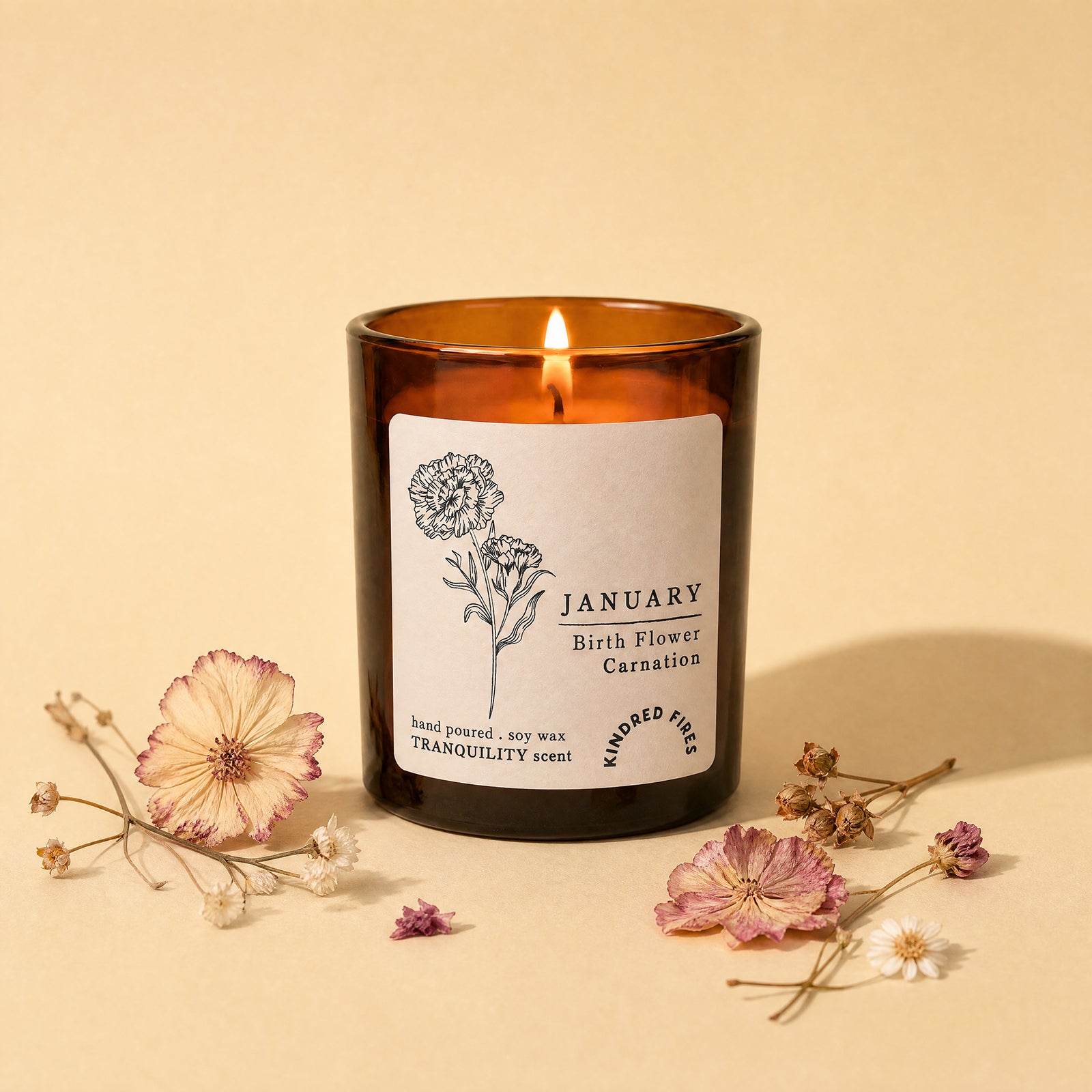 Birthday Gift Birth Flower Candle in Luxury Gift Box – Refillable Scented Gift Ready