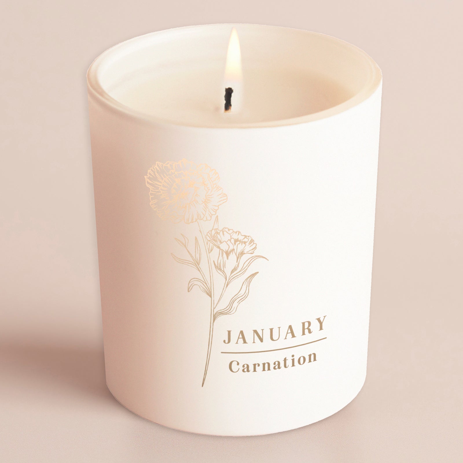 Birthday Gift Birth Flower Glow Through Candle – Engraved Keepsake in Luxury Gift Box