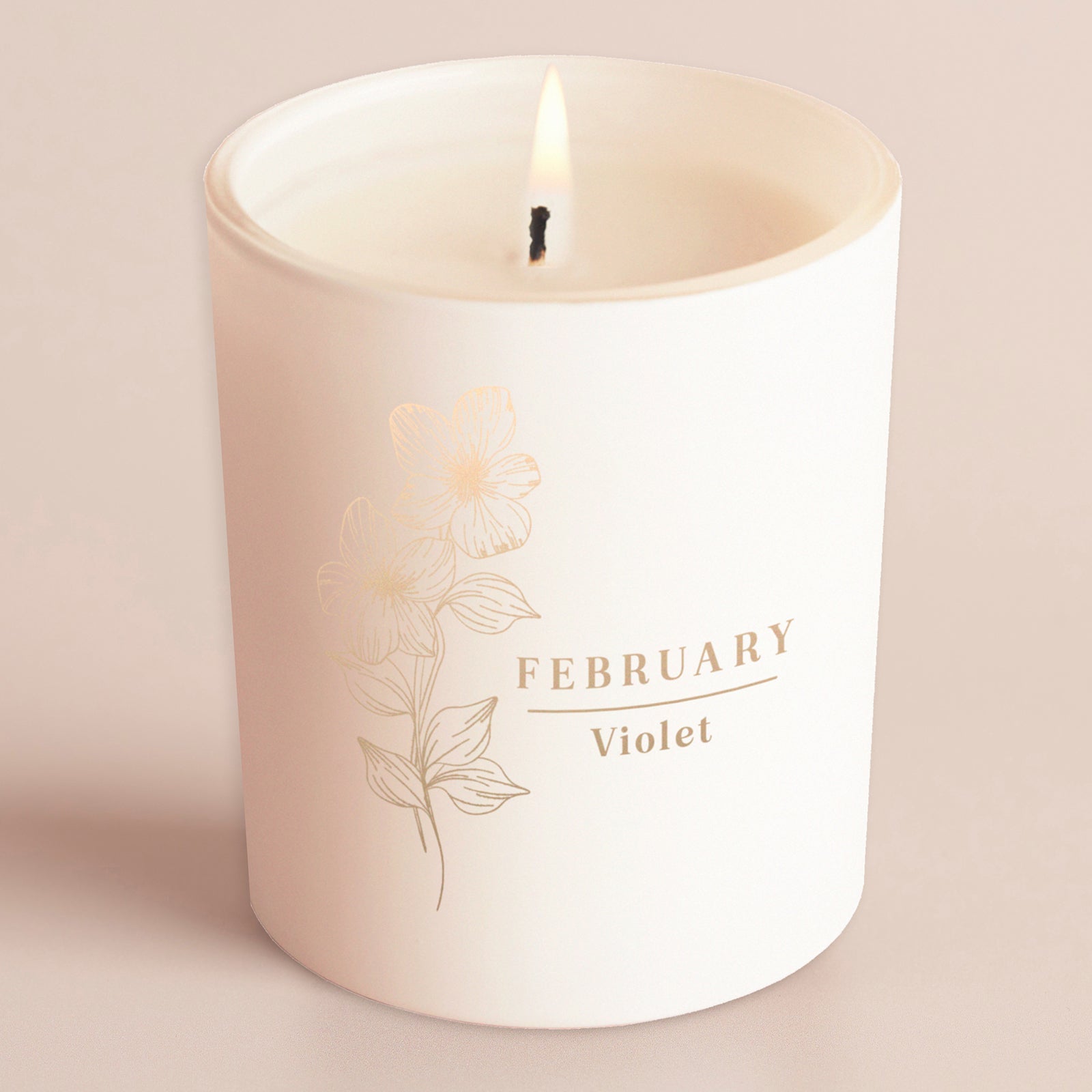 Birthday Gift Birth Flower Glow Through Candle – Engraved Keepsake in Luxury Gift Box