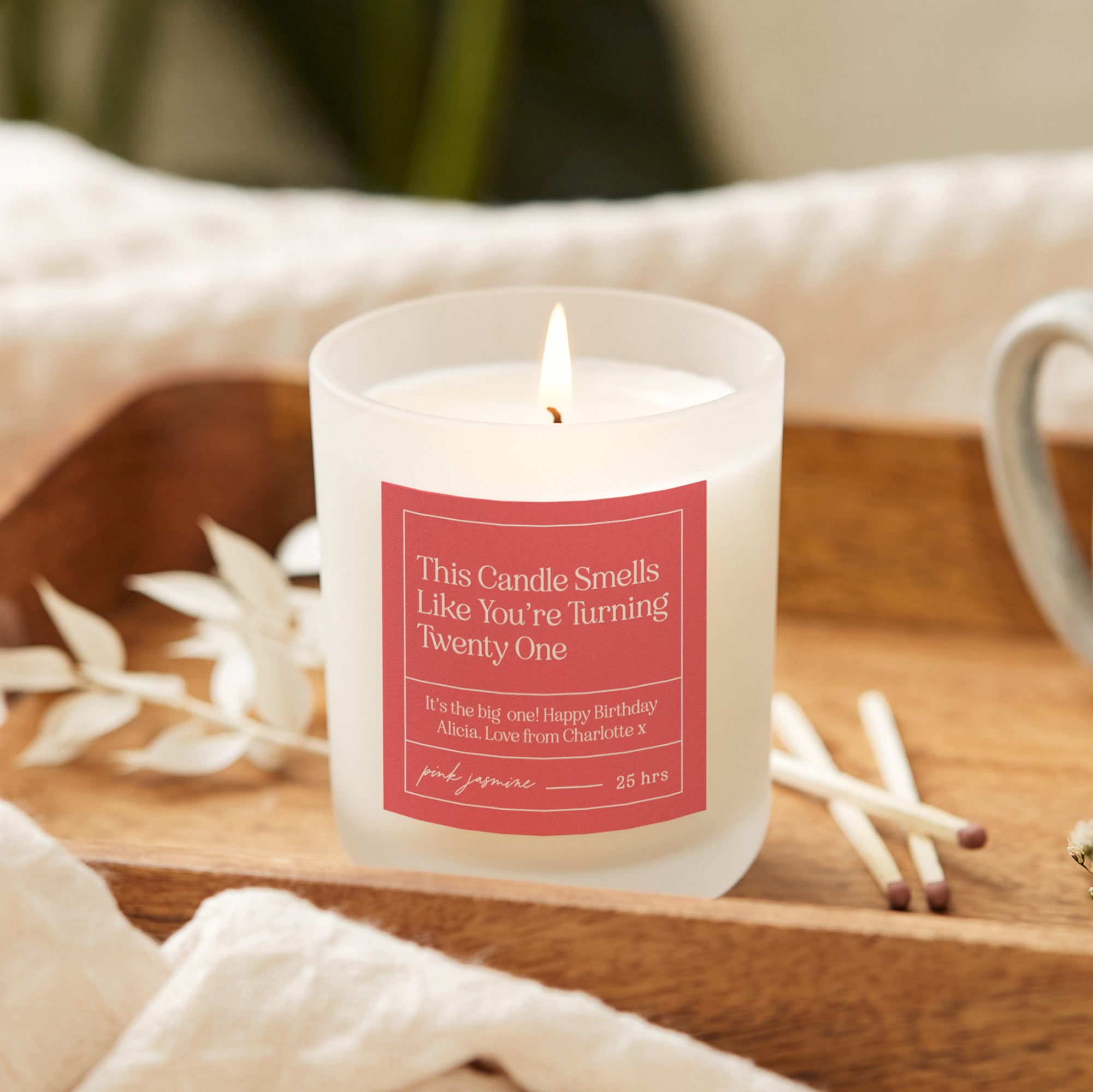 Birthday Gift Candle for Her Any Age Pink Label Scented Luxury Gift Ready Packaging