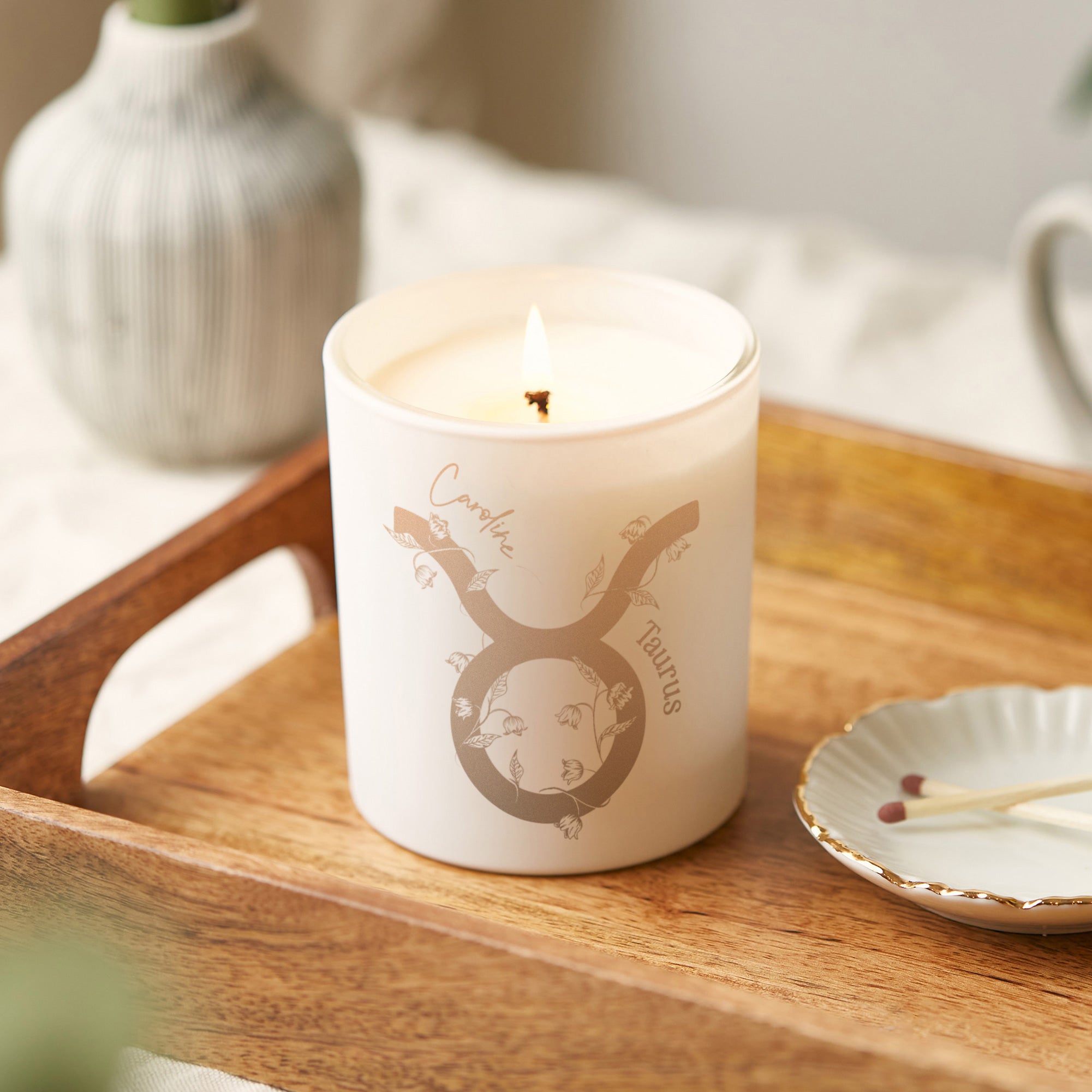 Birthday Gift Zodiac Birth Flower Candle in Luxury Box – Personalised Soy Wax Gift