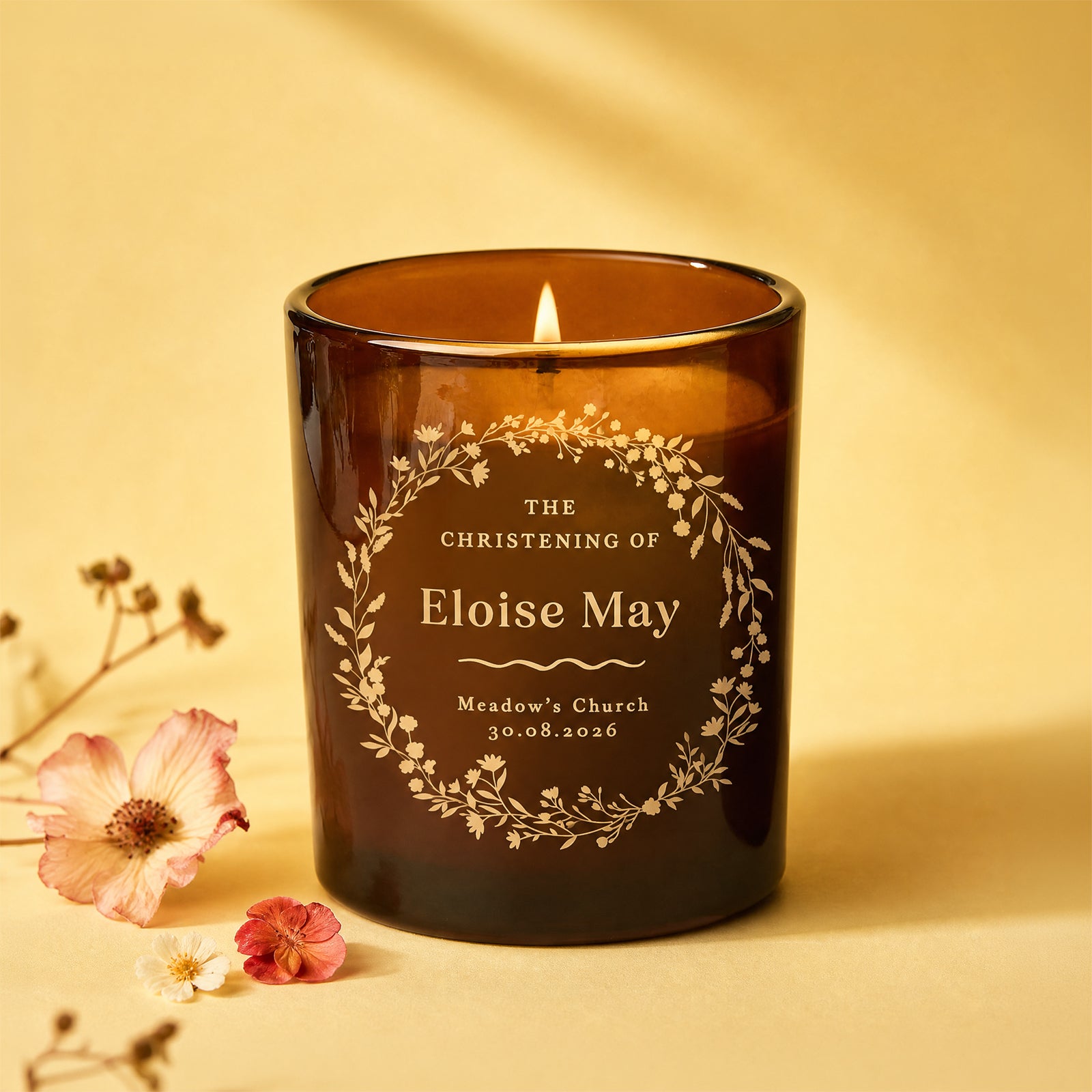 Christening Gift Personalised Luxury Candle – Scented, Refillable, Gift-Ready in Luxury Box