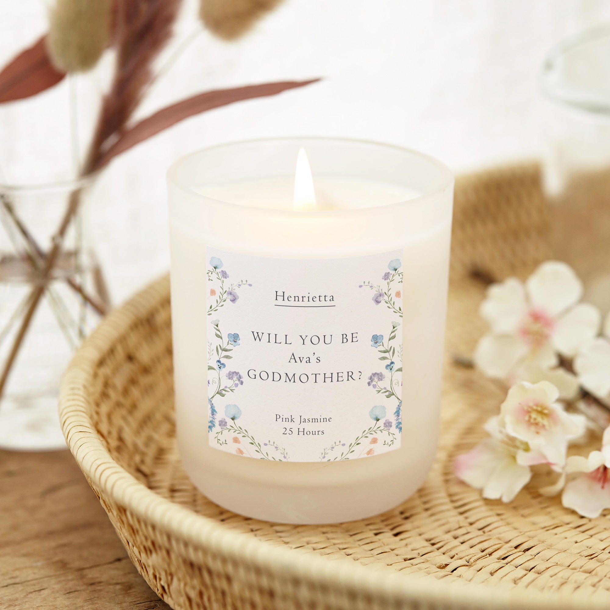Christening Gift Will You Be My Godmother Candle – Personalised Luxury Gift-Ready Box