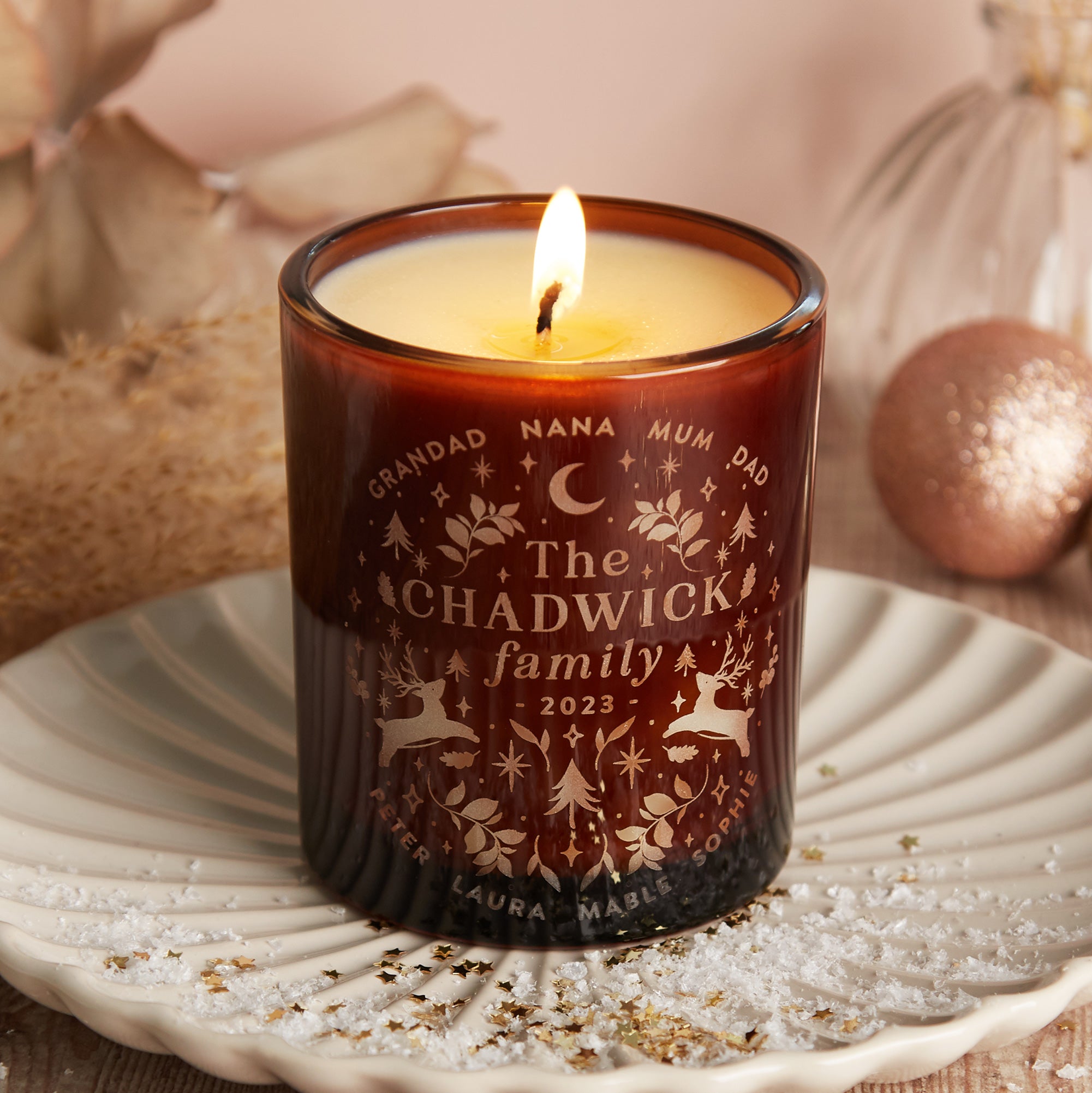Christmas Gift Enchanted Amber Candle – Festive Scented Luxury Gift-Ready Packaging