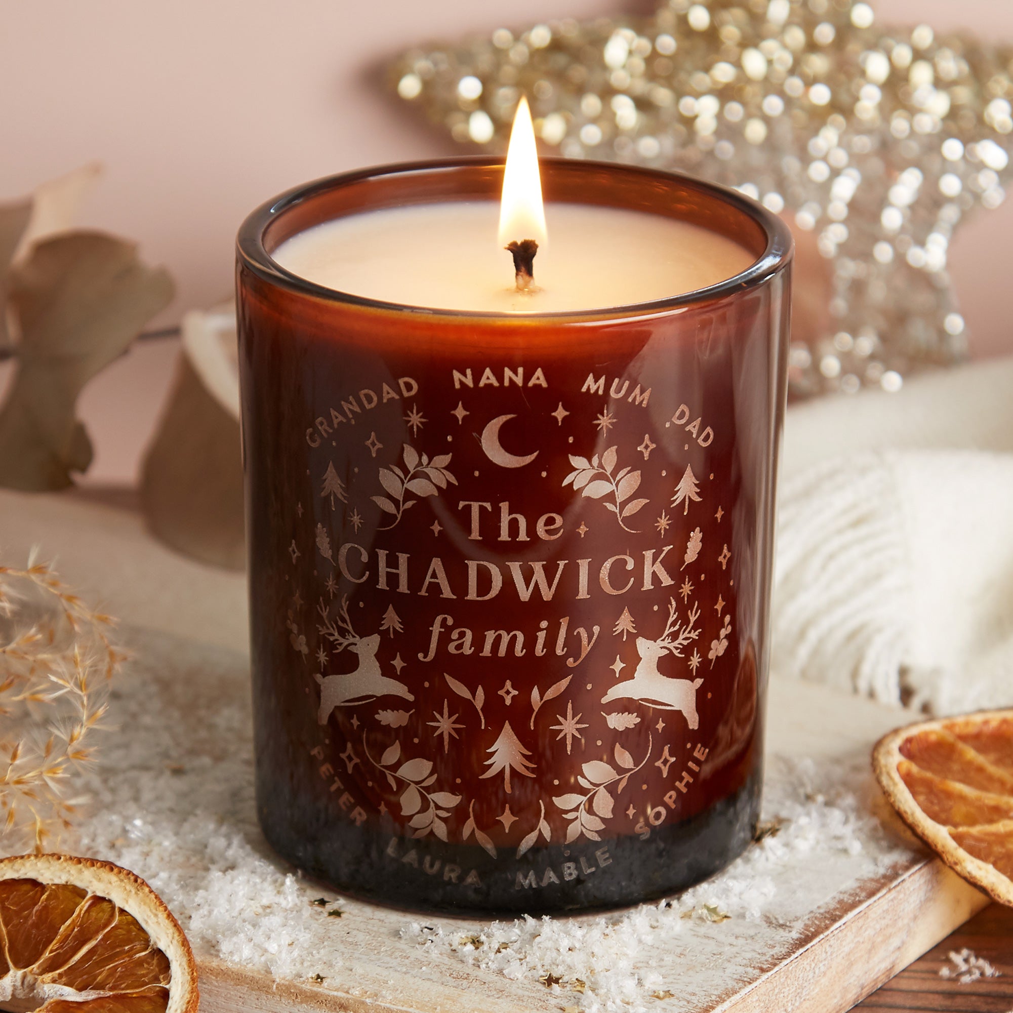 Christmas Gift Enchanted Amber Candle – Festive Scented Luxury Gift-Ready Packaging