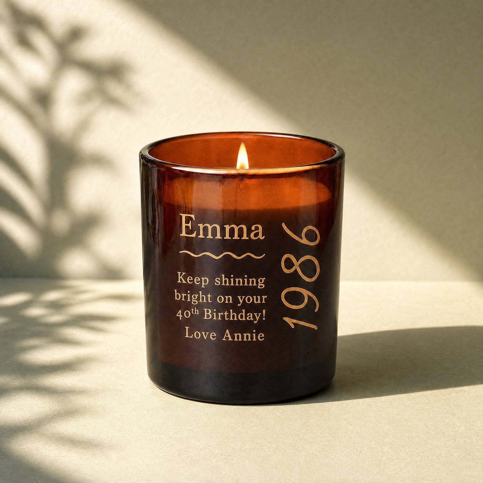 Birthday Gift for Her Any Age Personalised Candle in Luxury Gift-Ready Box, Refillable