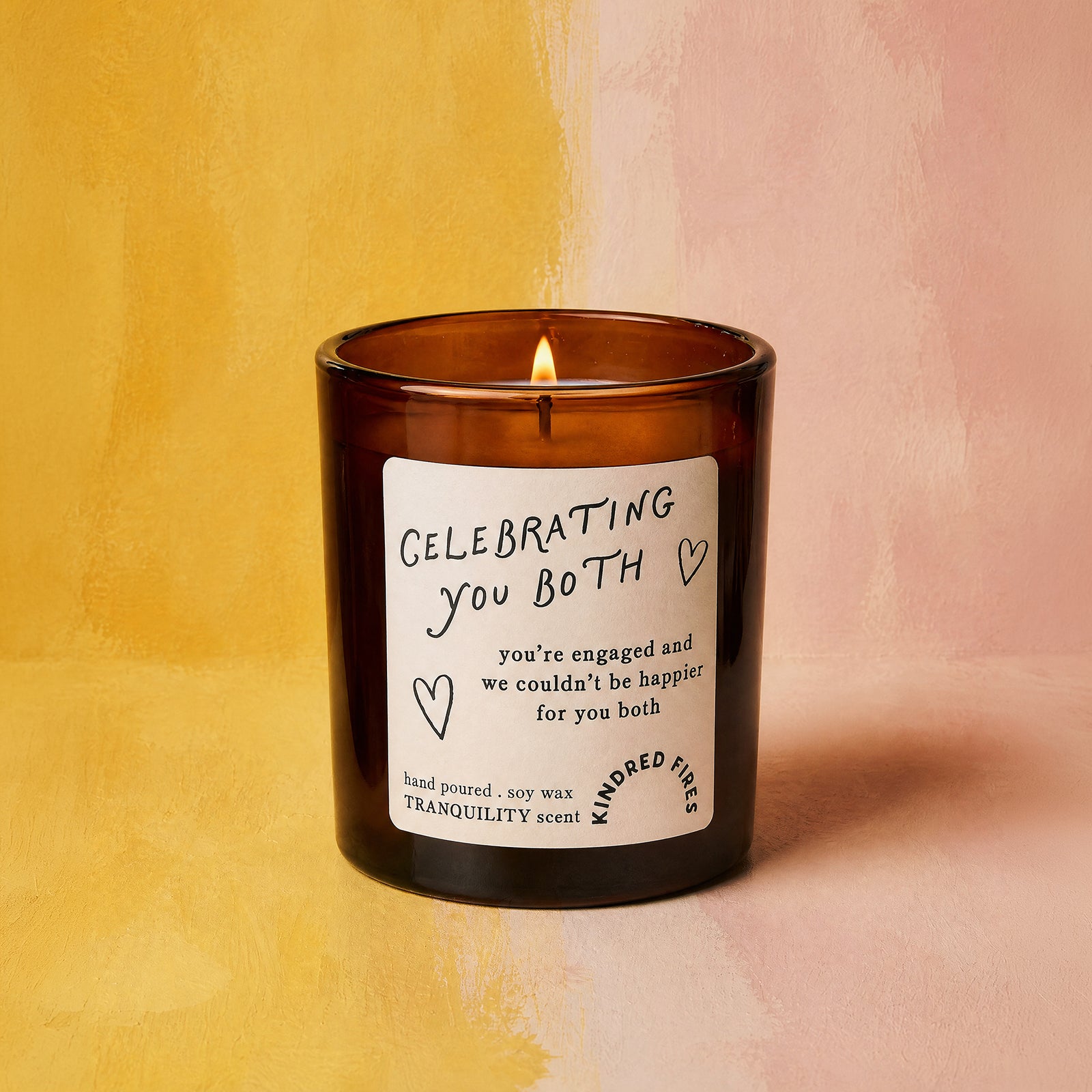 Engagement Gift Scented Candle with Personalised Message - Soy Wax in Luxury Gift Box Refillable