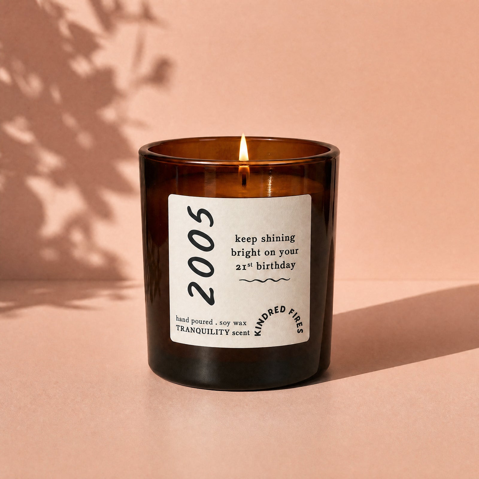 Birthday Gift for Her Any Year Amber Scented Soy Wax Candle in Luxury Gift-Ready Box Refillable