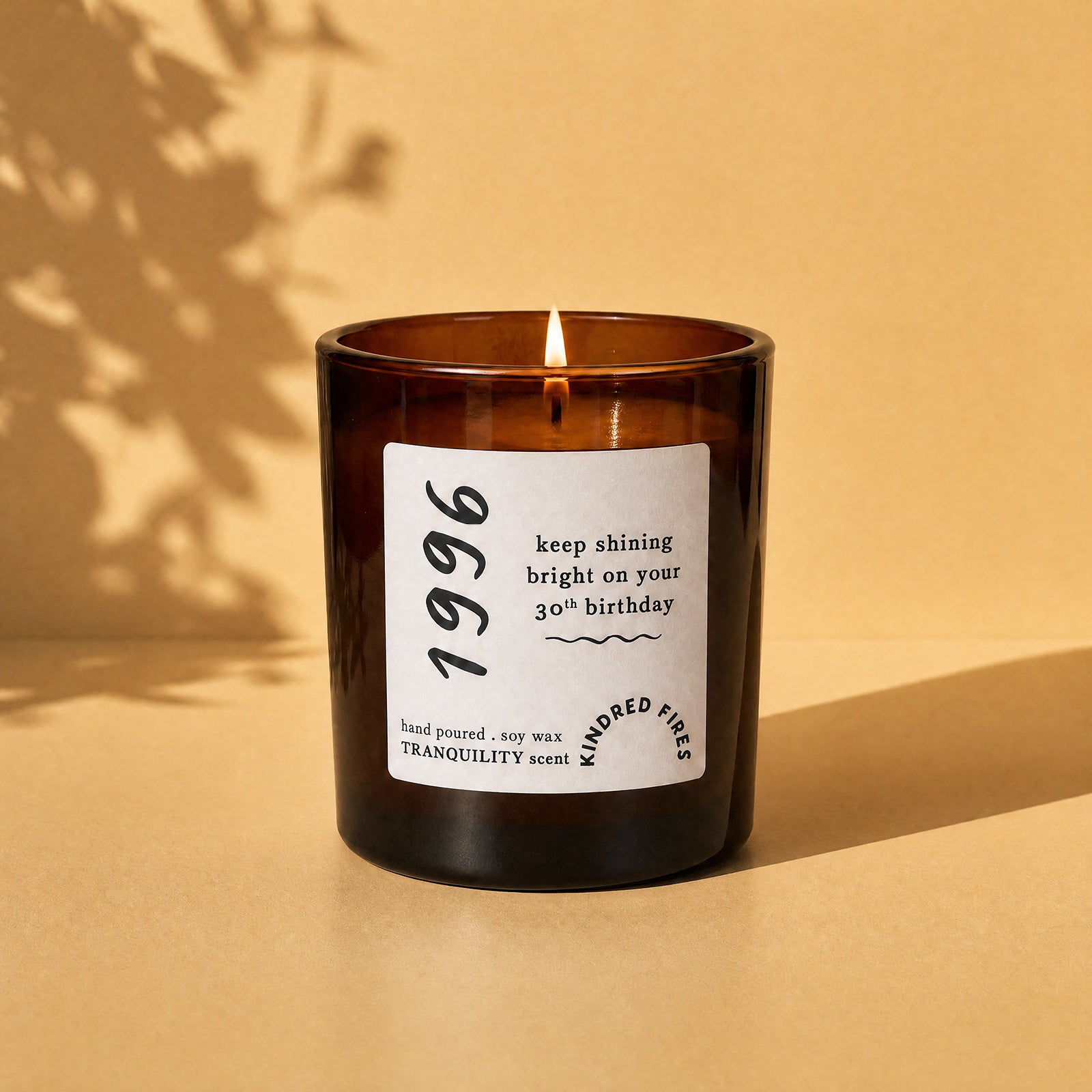 Birthday Gift for Her Any Year Amber Scented Soy Wax Candle in Luxury Gift-Ready Box Refillable