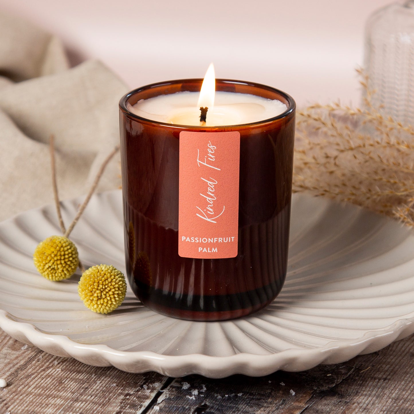 Passionfruit Palm Scented Amber Candle