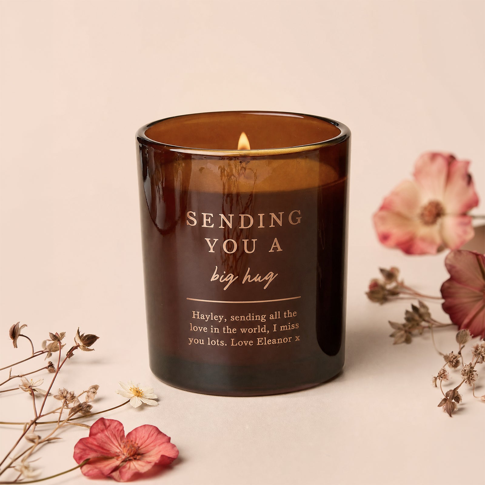 Thank You Gift Sending You A Big Hug Luxury Soy Candle in Elegant Gift Box, Refillable