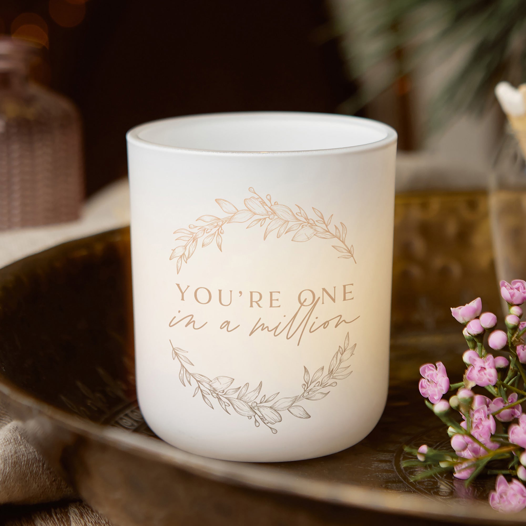 Thank You Gift You're One In A Million Tea Light Holder Personalised Keepsake Luxury Box