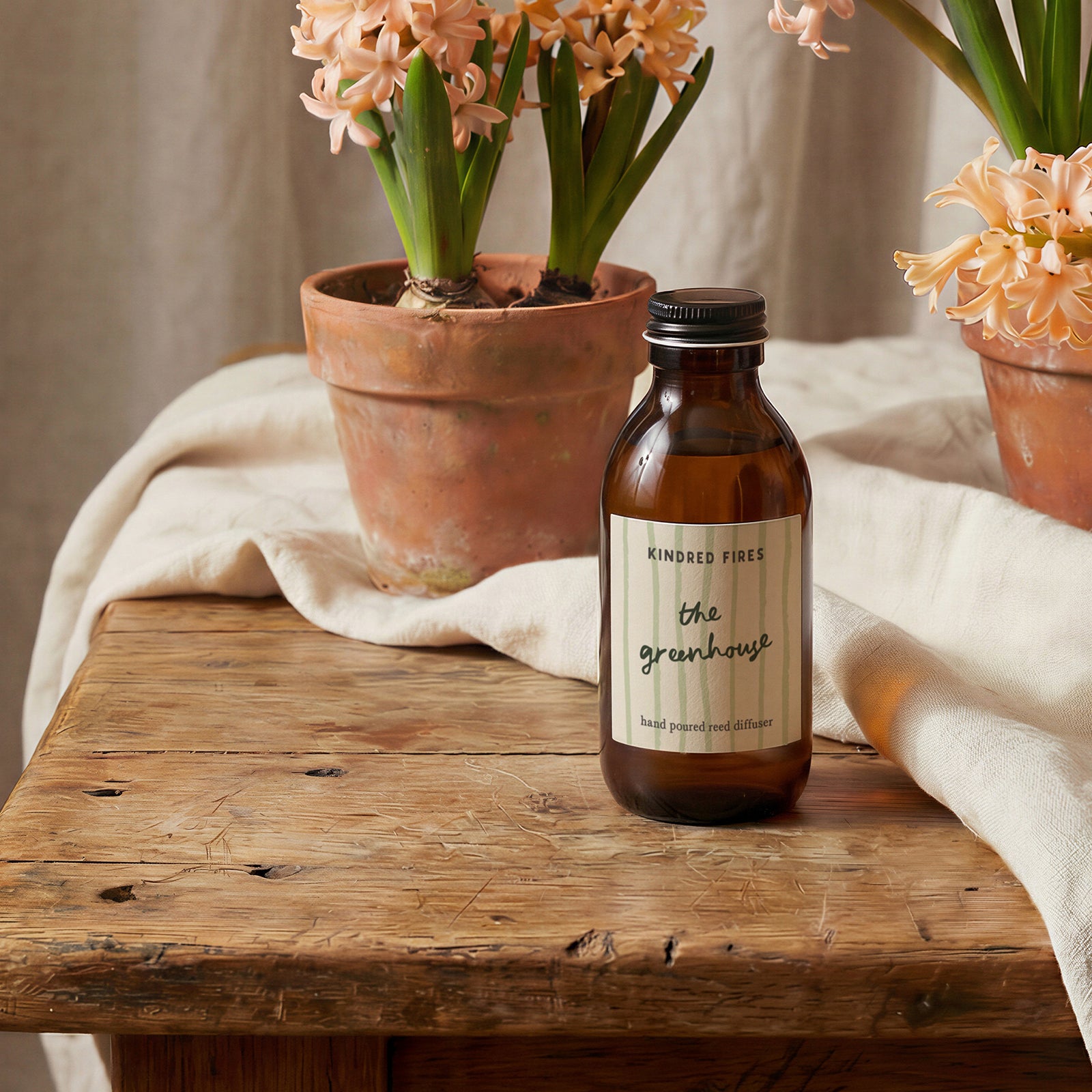 The Greenhouse Scented Engraved Amber Reed Diffuser Gift For Her