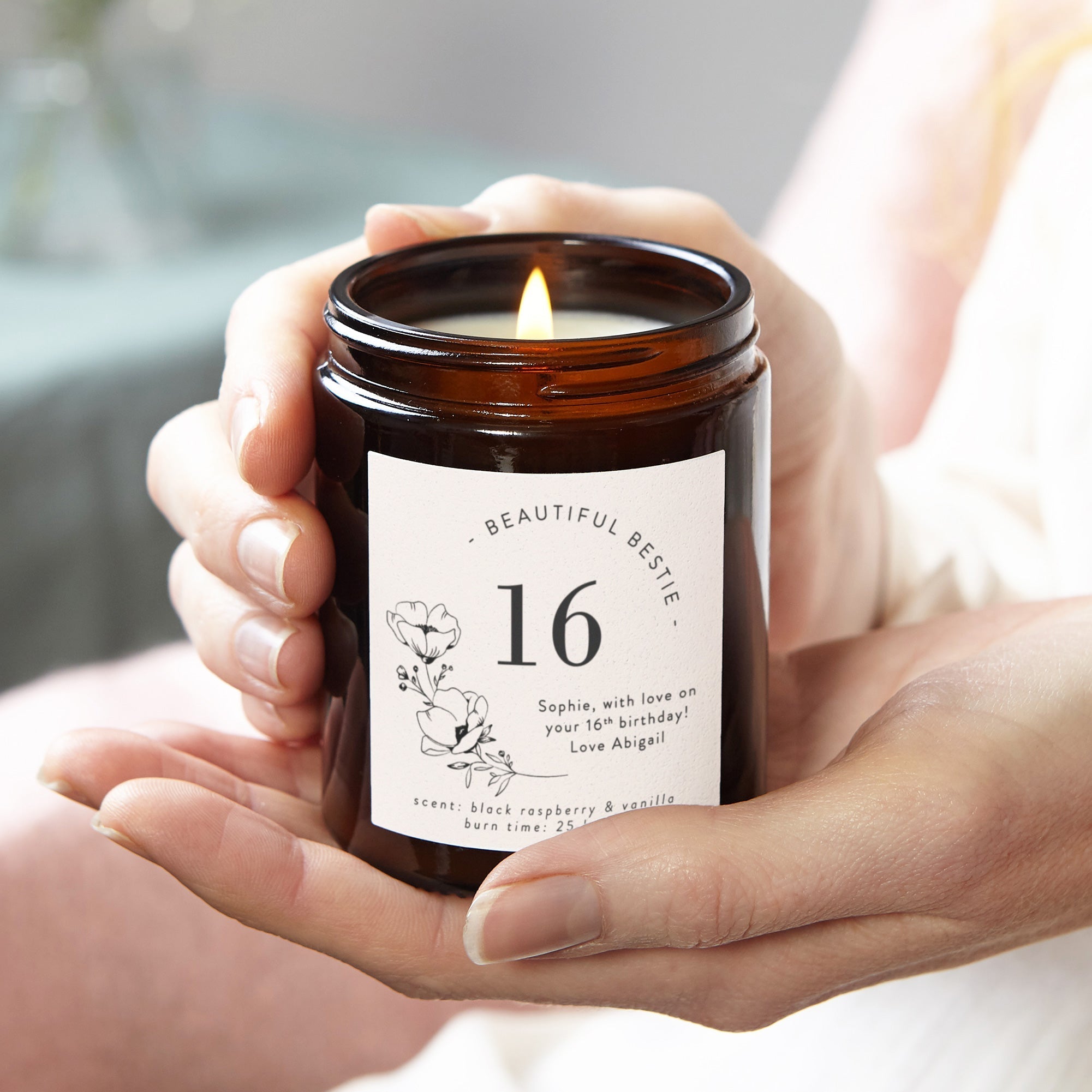 16th Birthday Gift Personalised Candle - Kindred Fires