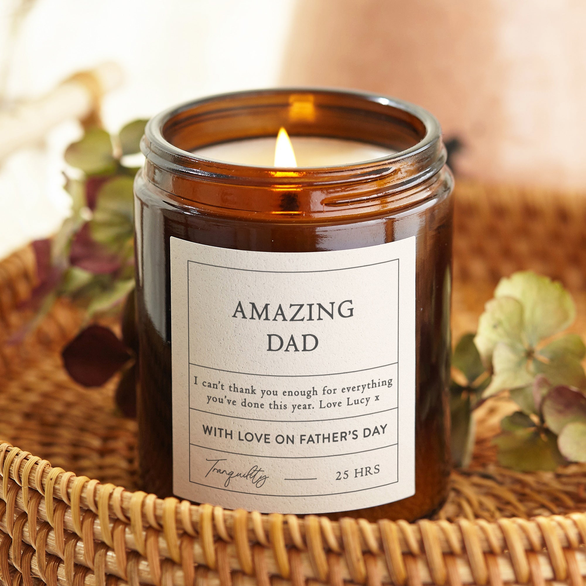 Father's Day Gift Amazing Dad Candle - Personalised Scented Apothecary in Luxury Box