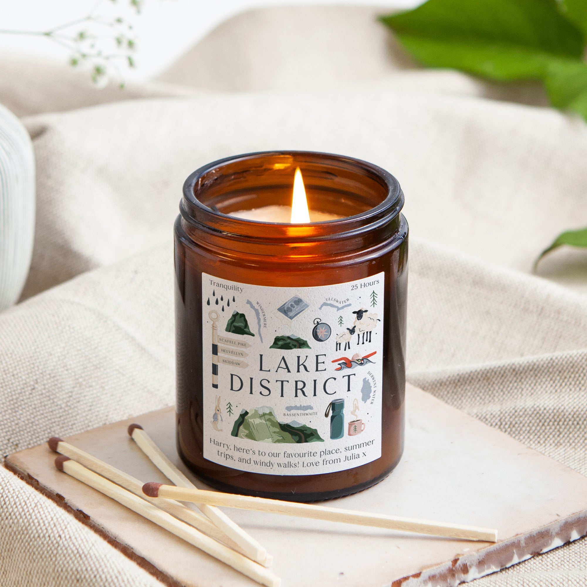 Birthday & Thank You Gift Lake District Personalised Scented Candle in Luxury Box