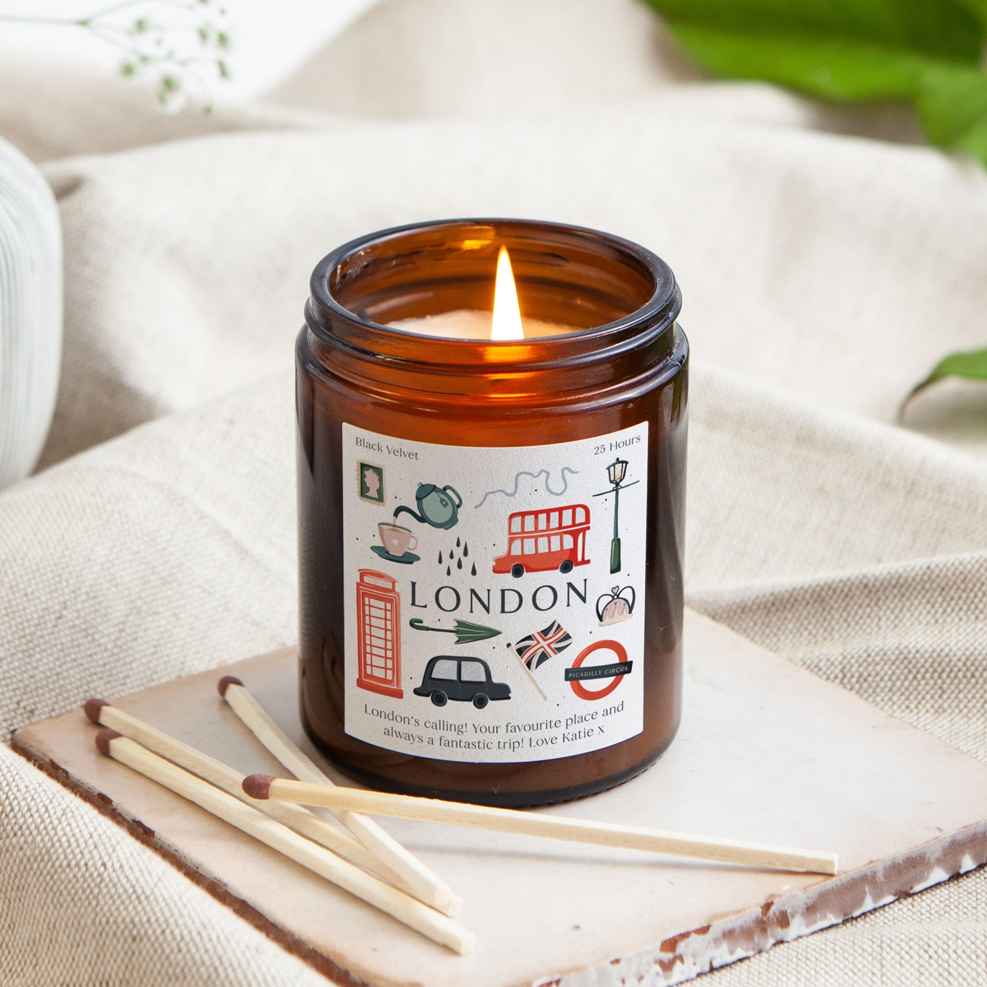 Birthday Thank You Gift London Personalised Scented Candle in Luxury Gift Box Ready to Gift