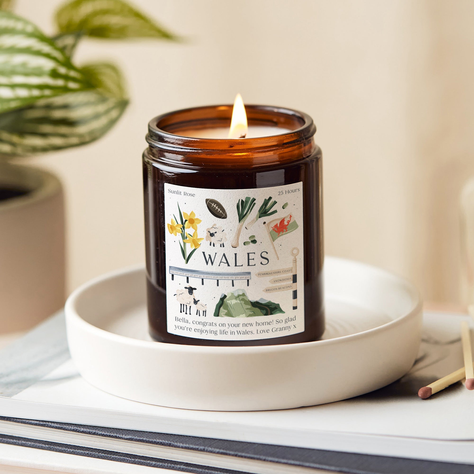 Birthday Thank You Gift Wales Personalised Scented Candle in Luxury Gift Box
