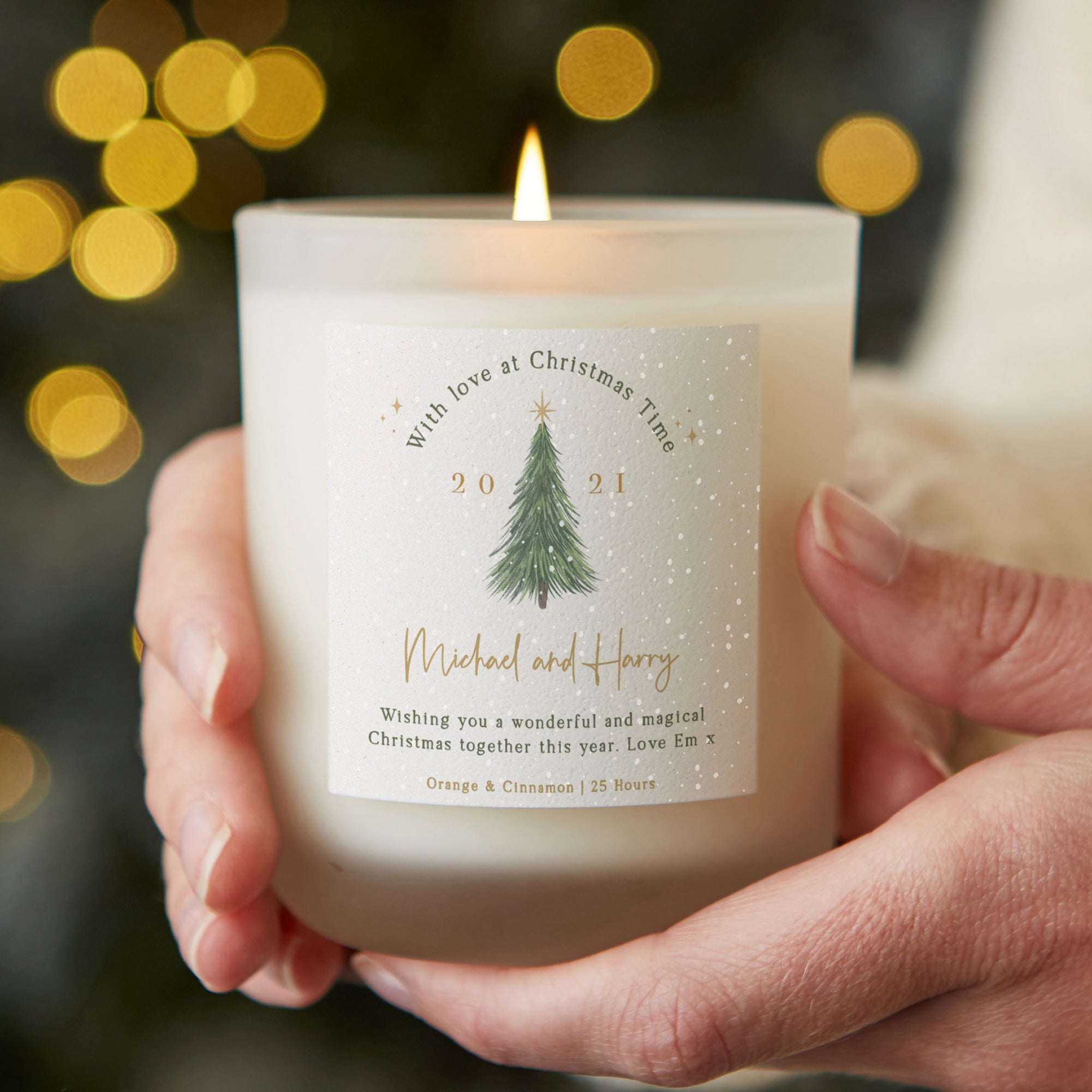 Engagement Gift Christmas Tree Couple Candle – Luxury Gift Box, Perfect Holiday Present