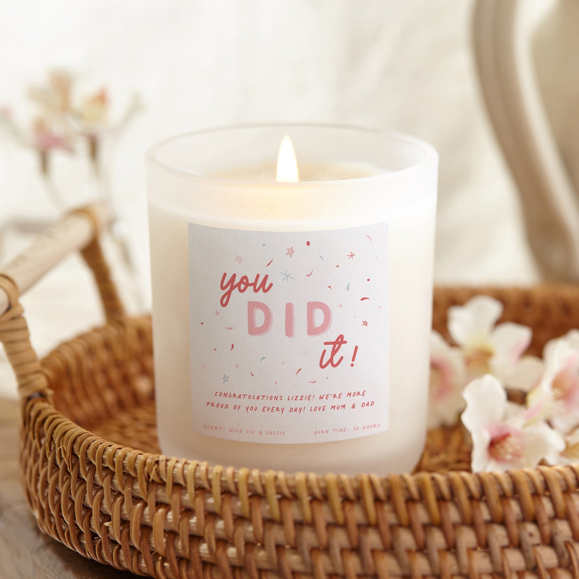 Graduation Gift Candle for Her - Personalised You Did It Candle in Luxury Gift Box