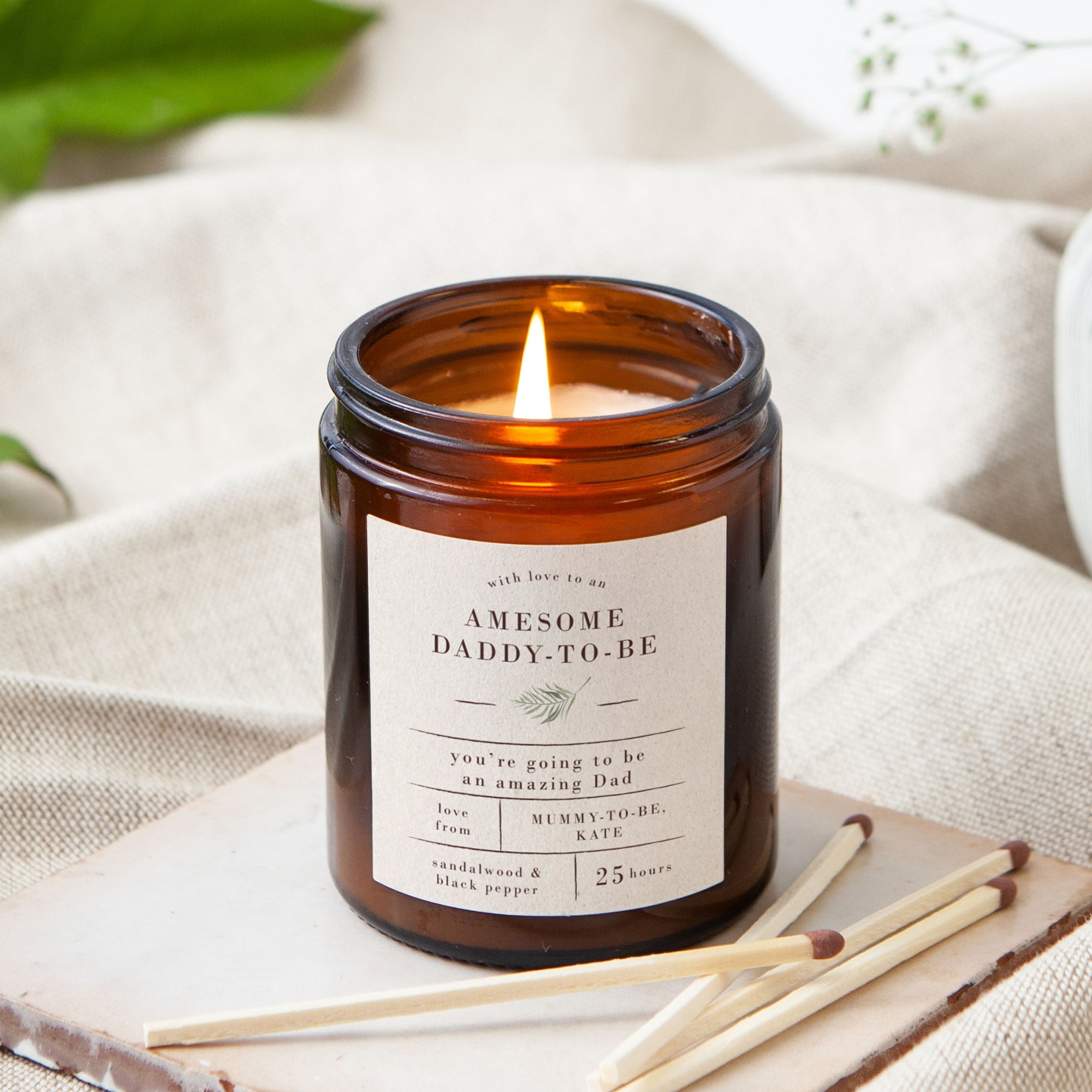 Daddy To Be Gift Scented Candle for Baby Shower with Luxury Gift-Ready Packaging