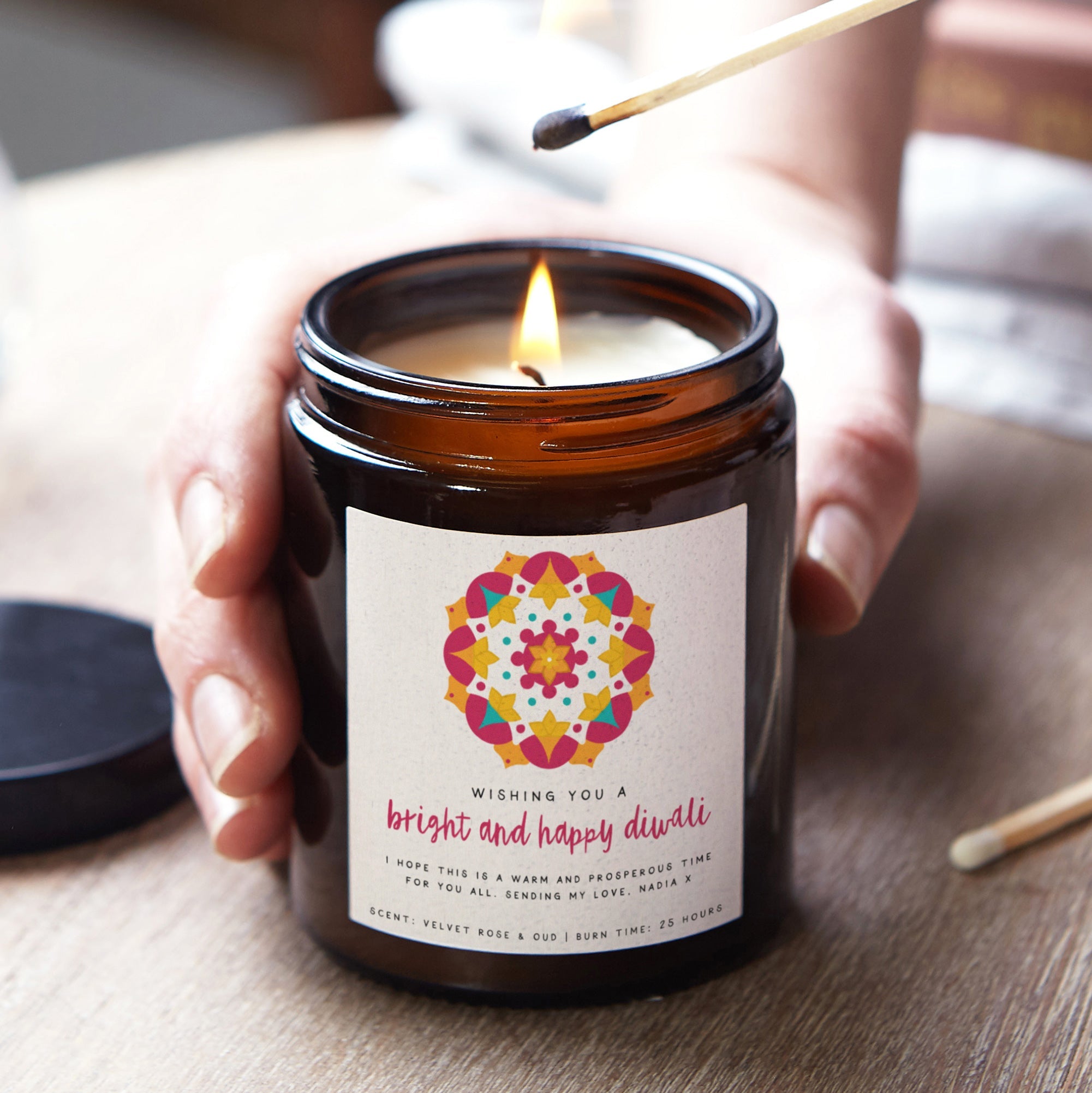 Diwali Gift Rangoli Candle – Luxury Gift-Ready Packaging for Festive Decor Celebration