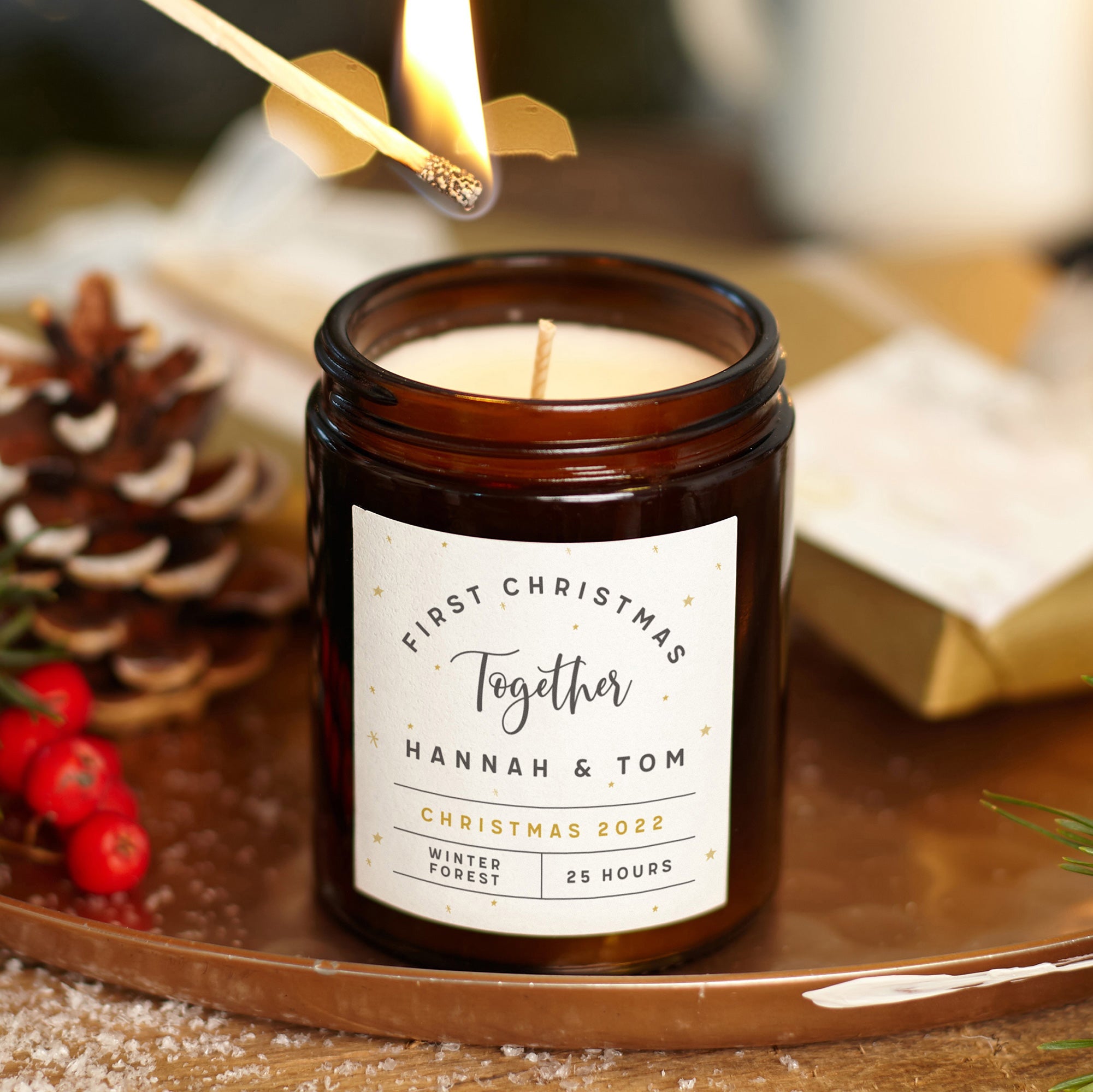 First Christmas Together Gift Candle – Romantic Scented Candle for Her in Luxury Box