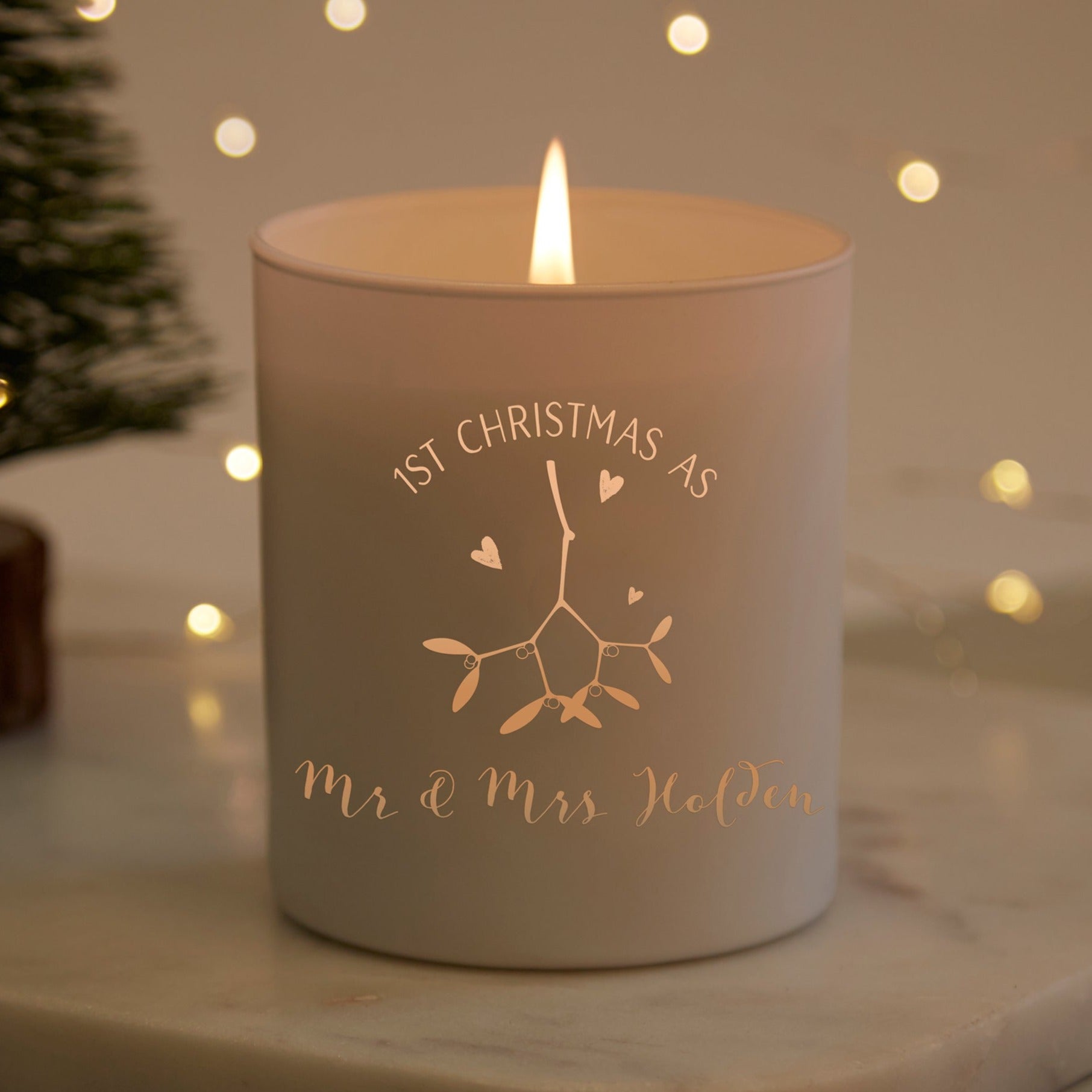 First Married Christmas Candle Gift for Wife and Husband – Luxury Holiday Wedding Present