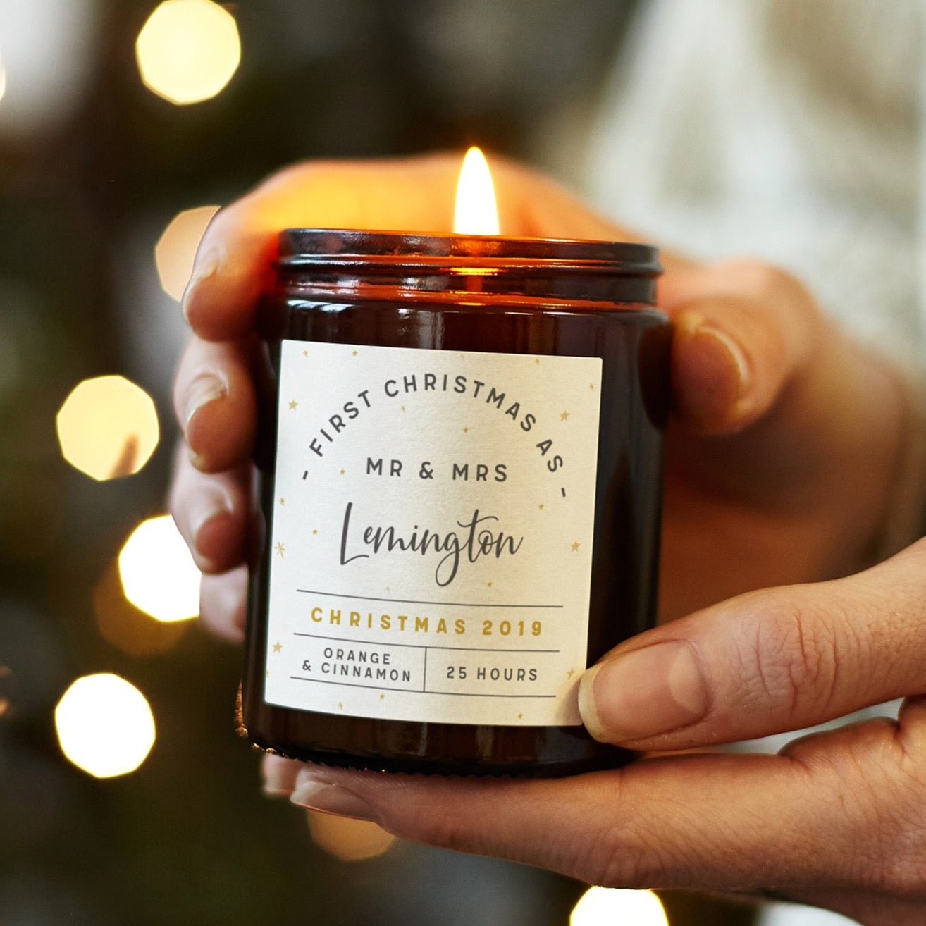 First Married Christmas Candle - Wedding Gift for Couples in Luxury Gift-Ready Box