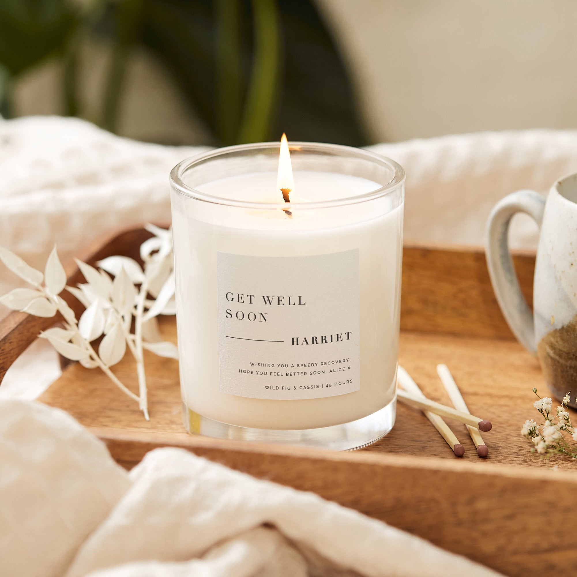 Get Well Soon Gift Luxury Candle - Personalised Soy Wax in Gift-Ready Luxury Box