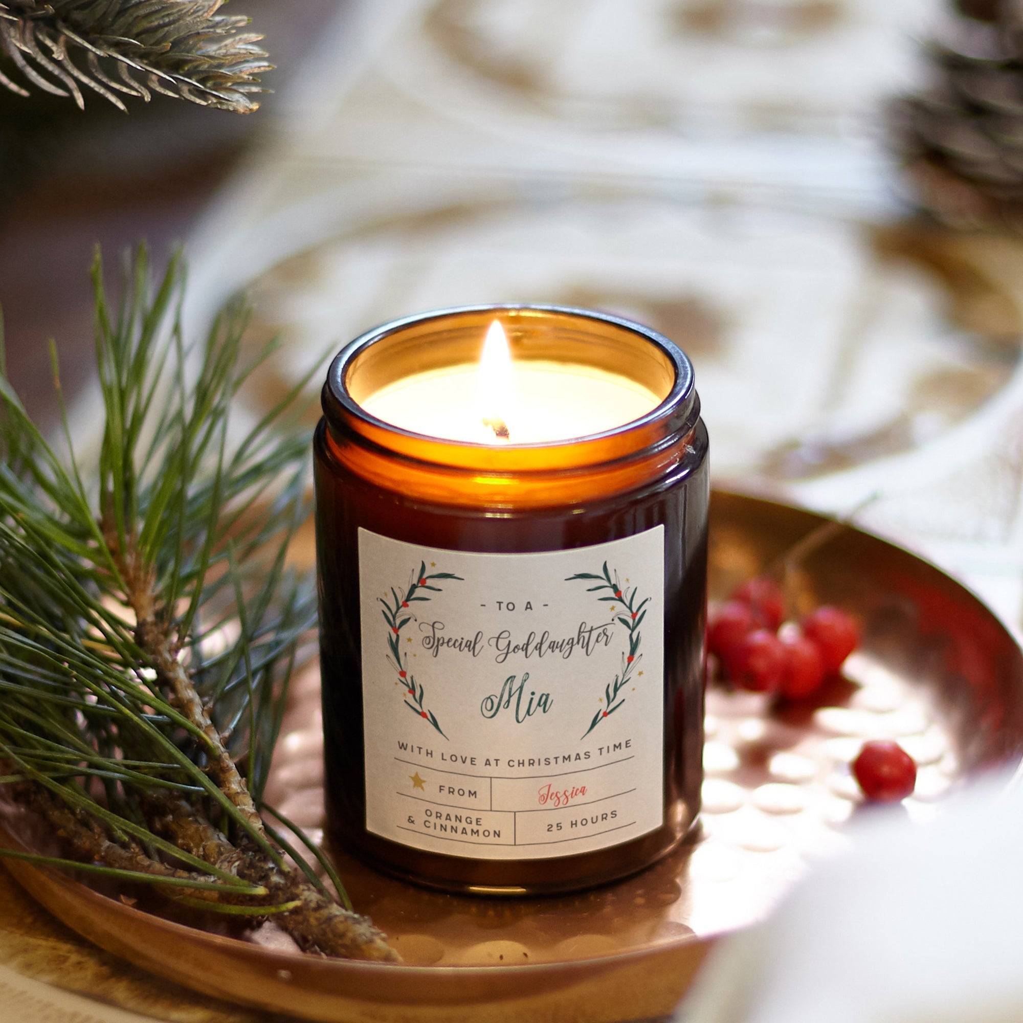 Christmas Gift Candle for Goddaughter - Scented, Luxury Gift-Ready Packaging, Perfect Holiday