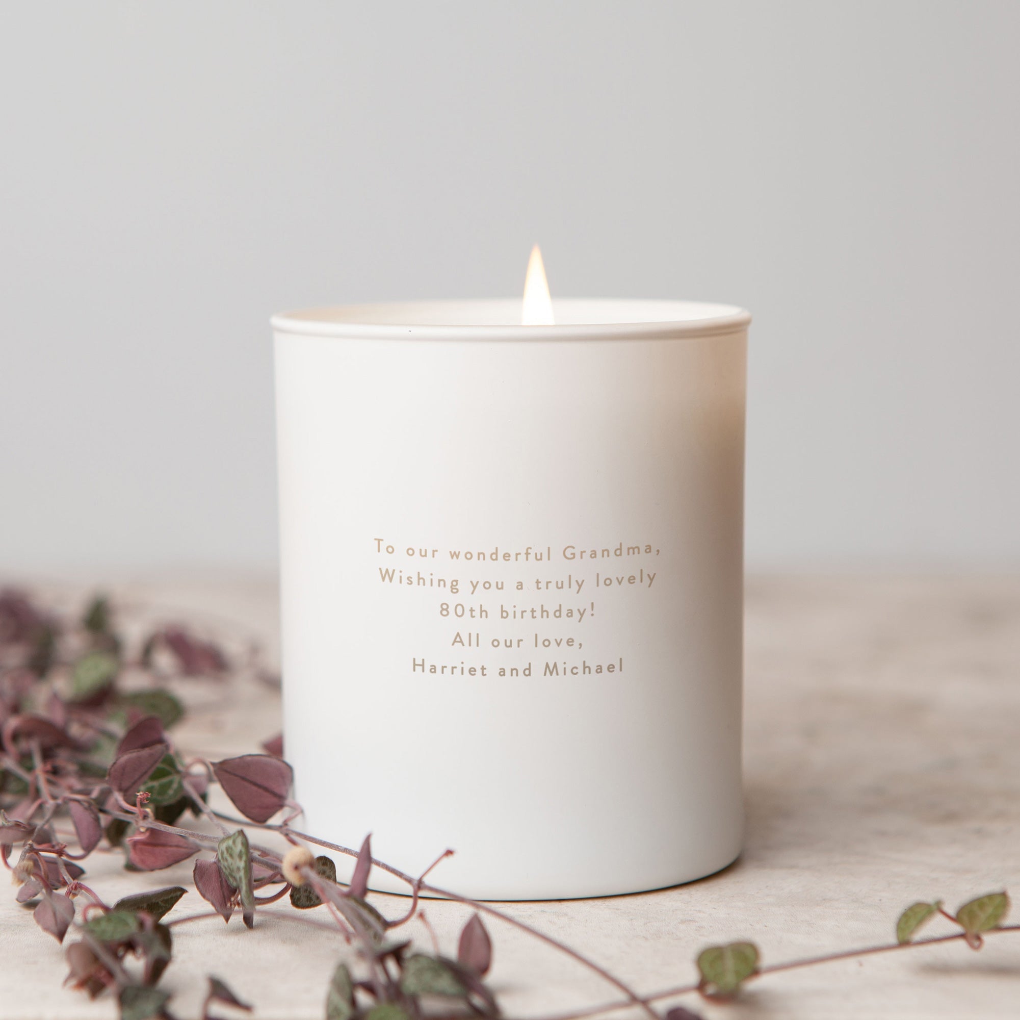Grandma Birthday Gift Floral Soy Wax Candle – Personalised, Luxury Gift-Ready Box