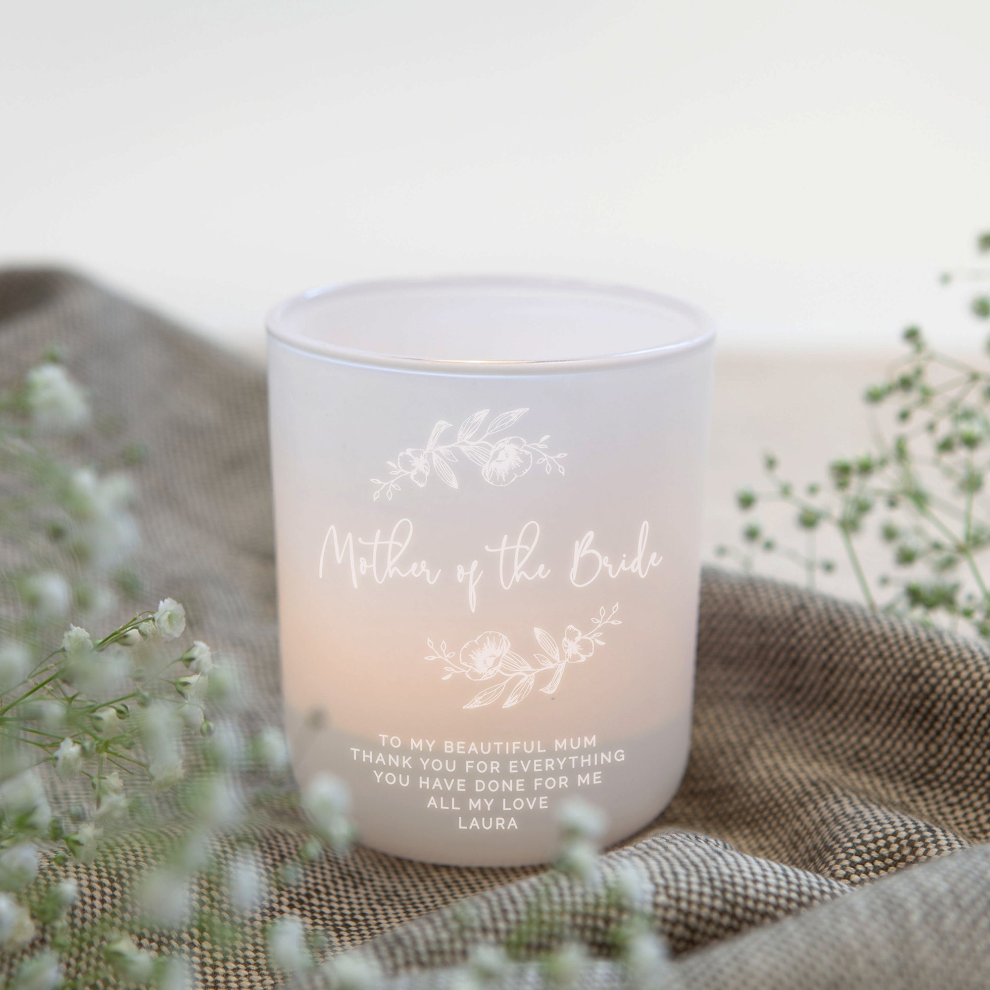 Wedding Gift Mother of the Bride Tea Light Holder with Candles in Luxury Gift Box