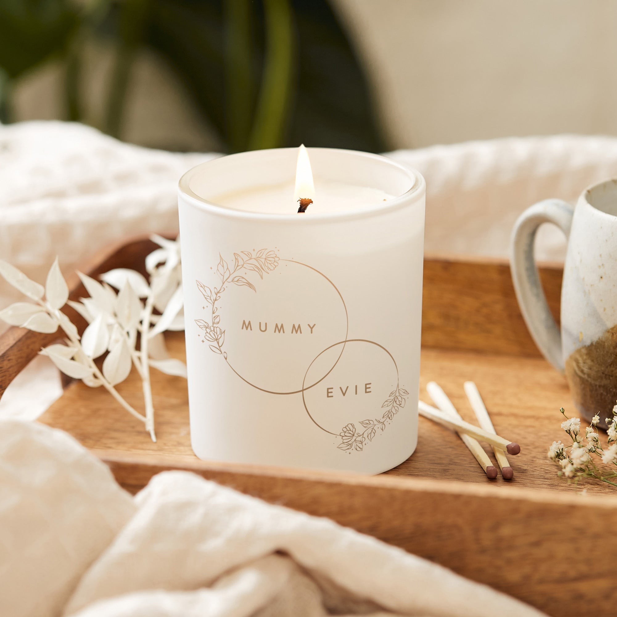 Mother's Day Gift Mummy and Me Engraved Candle in Luxury Gift-Ready Packaging
