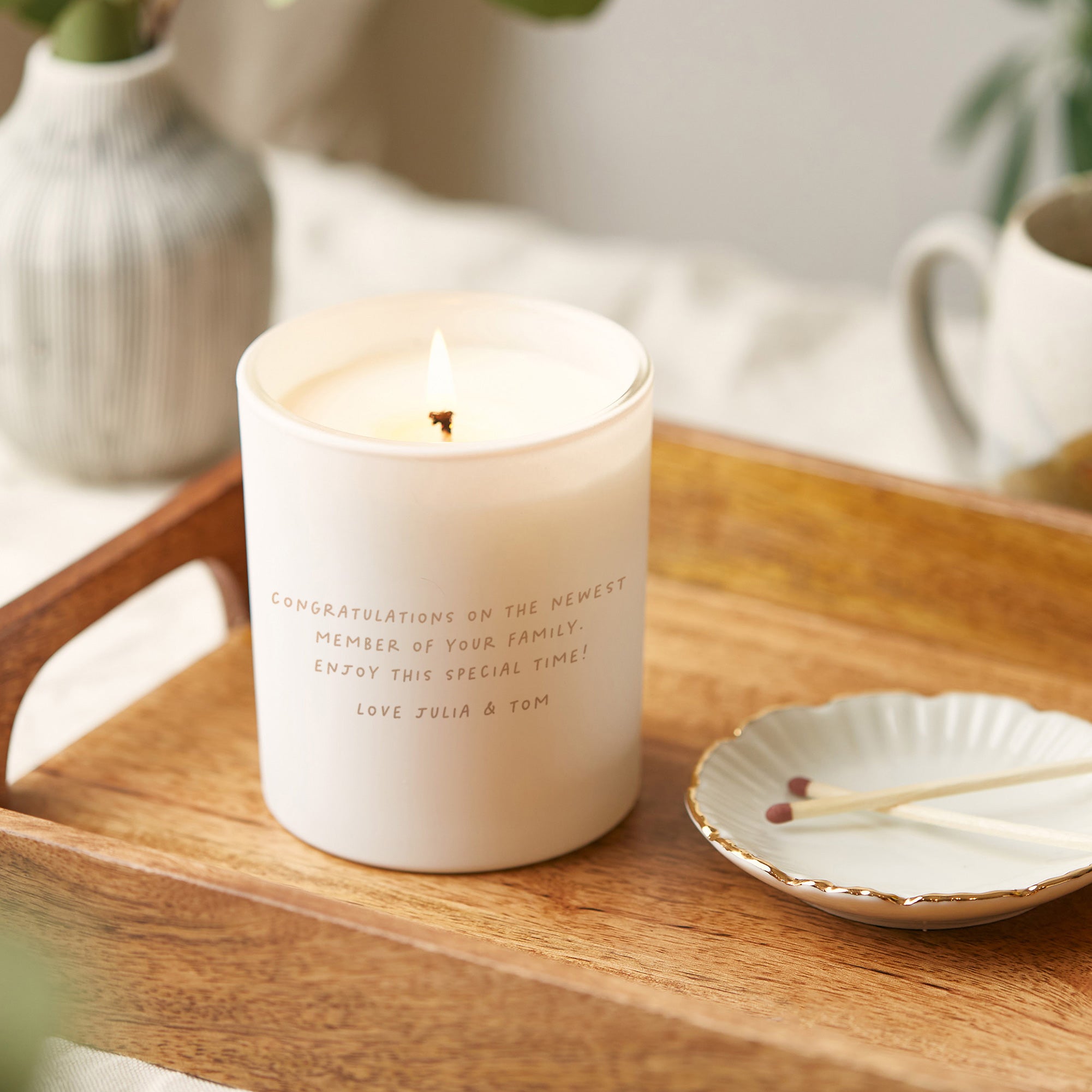 New Baby Gift Candle for New Parents Personalised Animal Motif Keepsake Luxury Box
