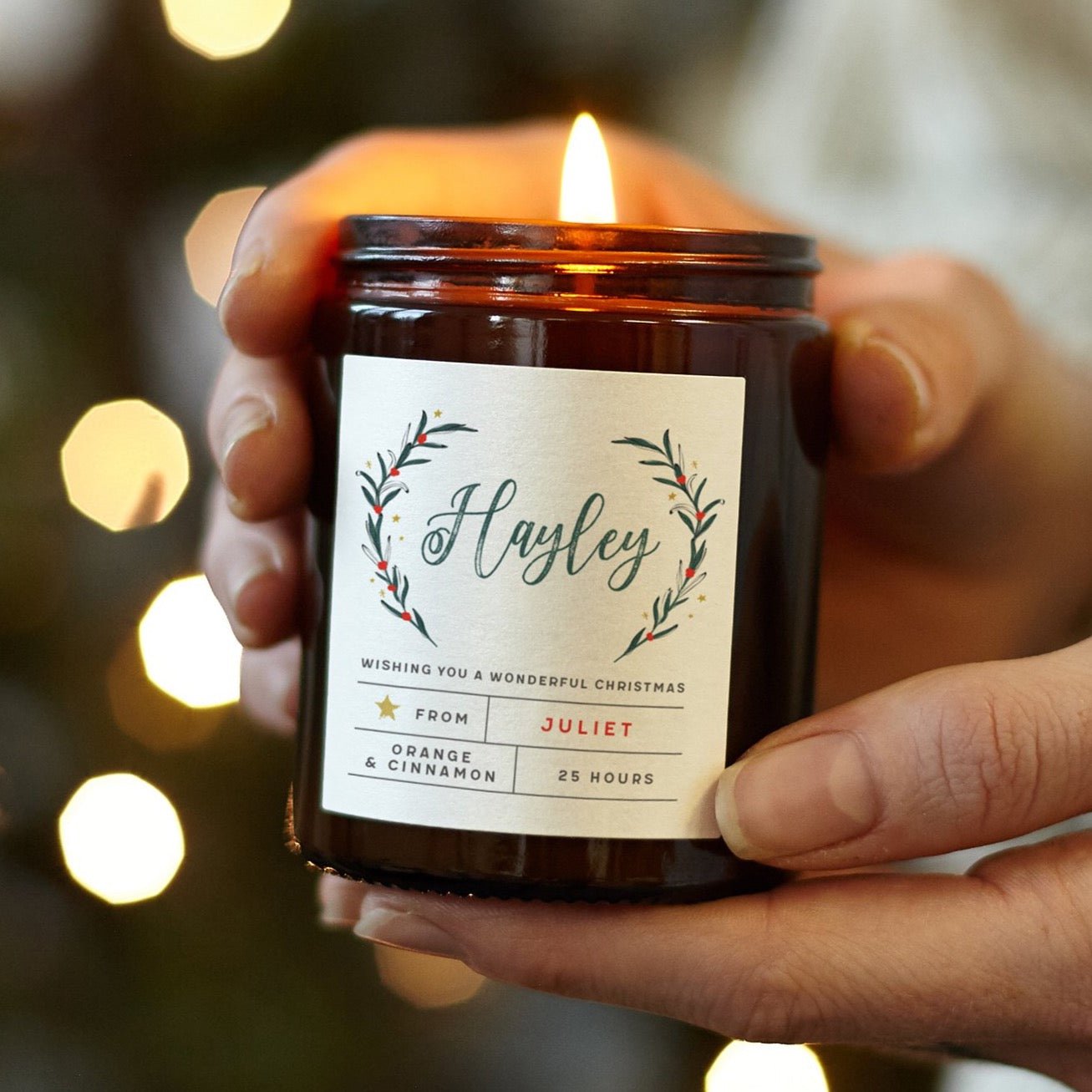 Christmas Gift for Her Personalised Scented Candle in Luxury Gift-Ready Packaging