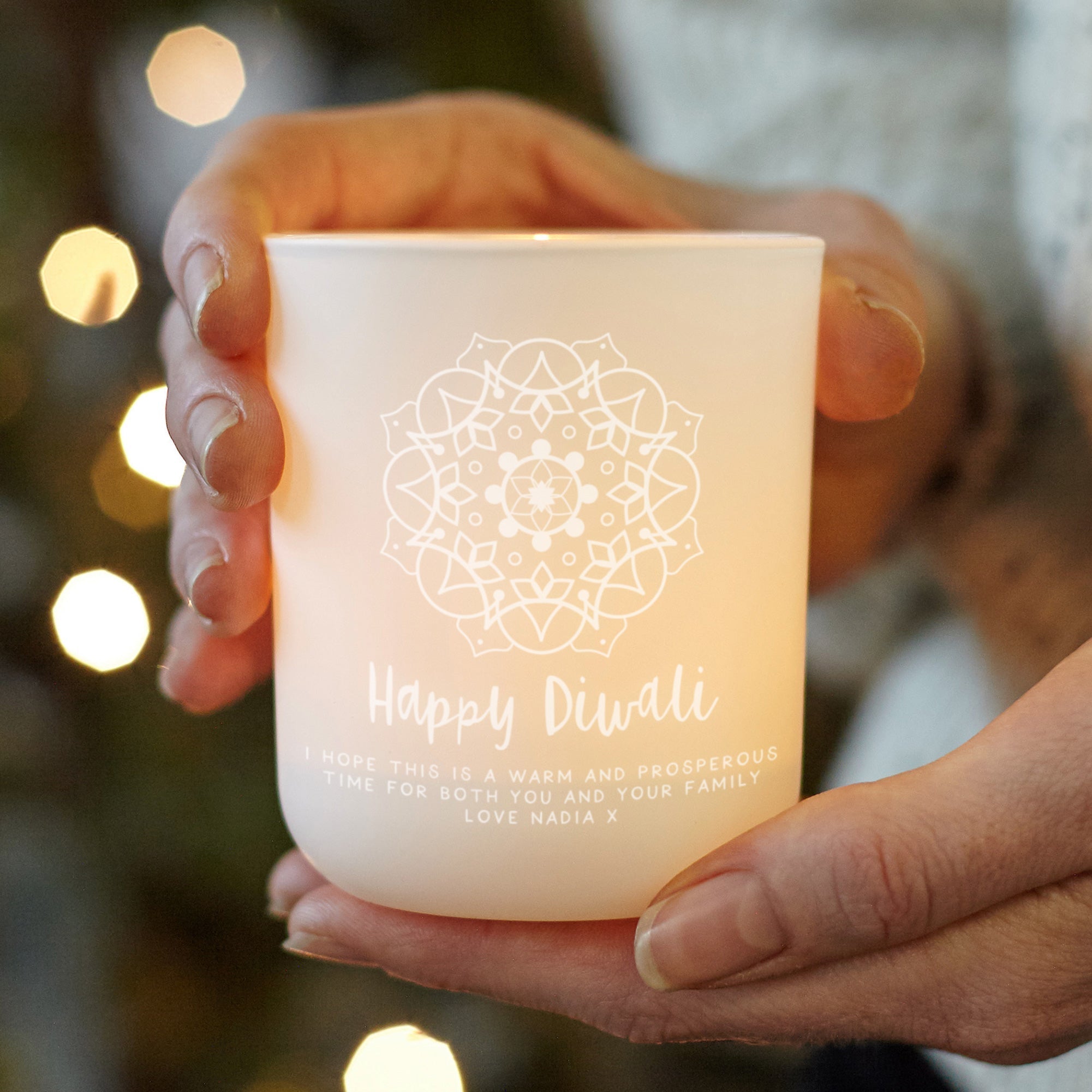 Diwali Gift Personalised Tea Light Candles in Luxury Gift Box – Perfect Festive Present