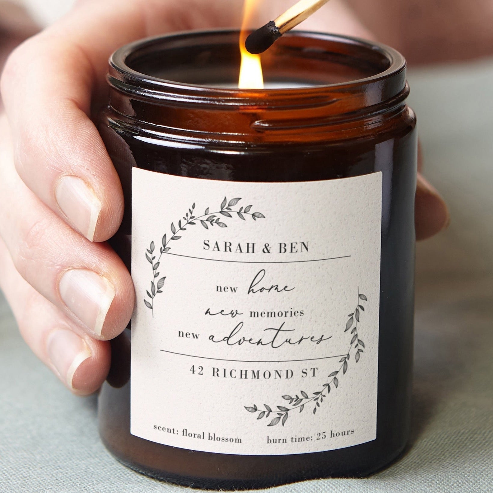 Housewarming Gift Candle New Home New Adventures Scented Jar Luxury Gift Ready Pack