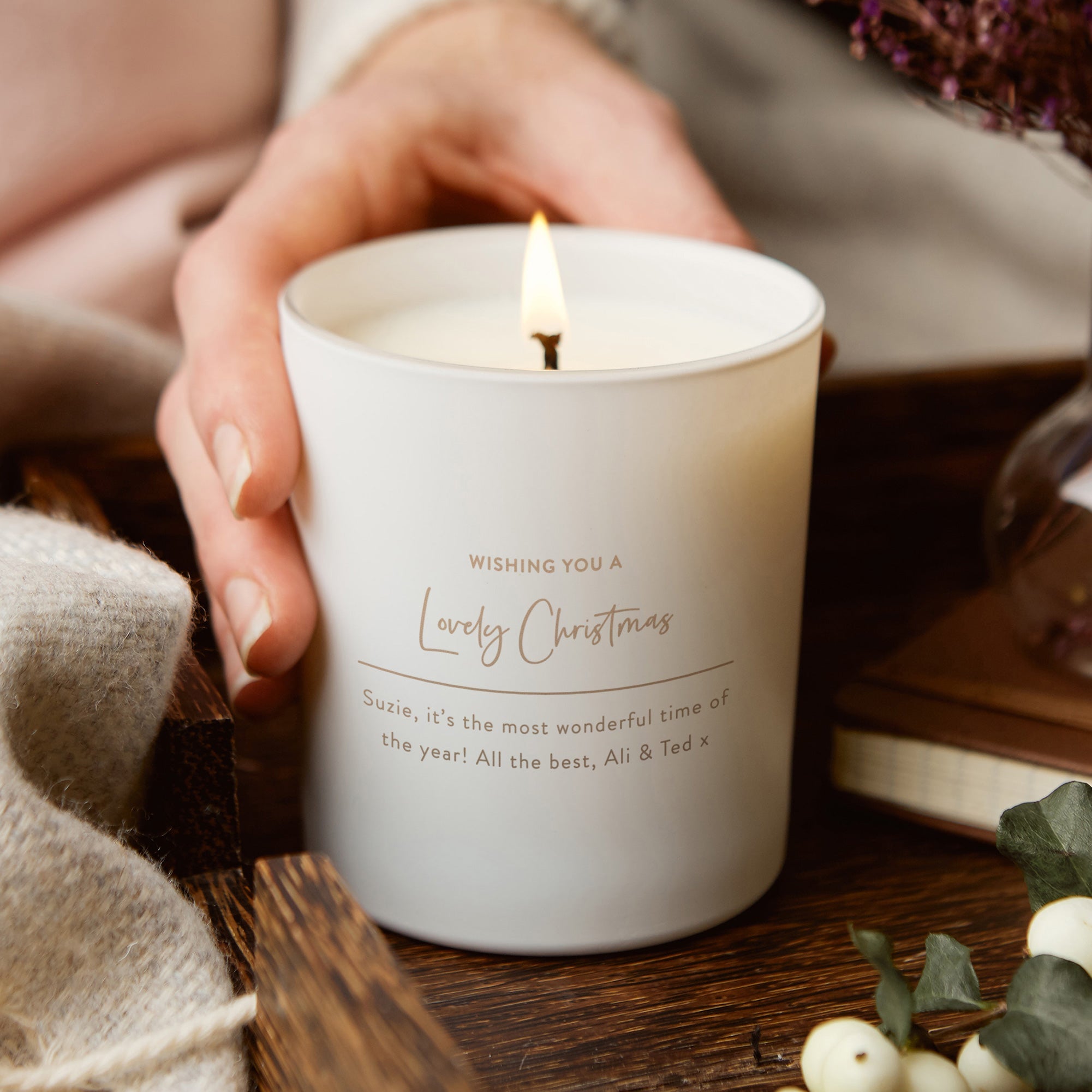Christmas Gift Love Bauble Engraved Candle – Personalised, Luxury Gift-Ready Packaging